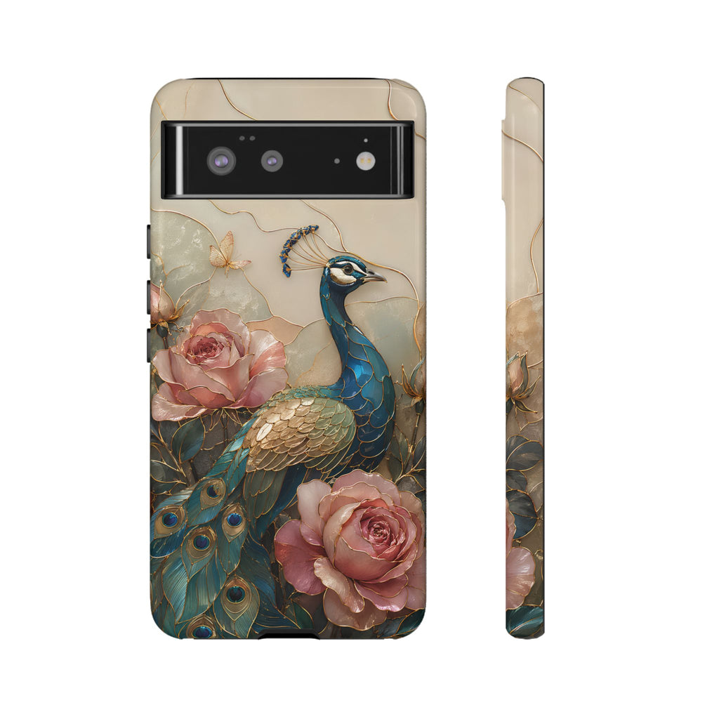 Peacock & Rose Google Pixel Phone Case | Vintage Floral Phone Case