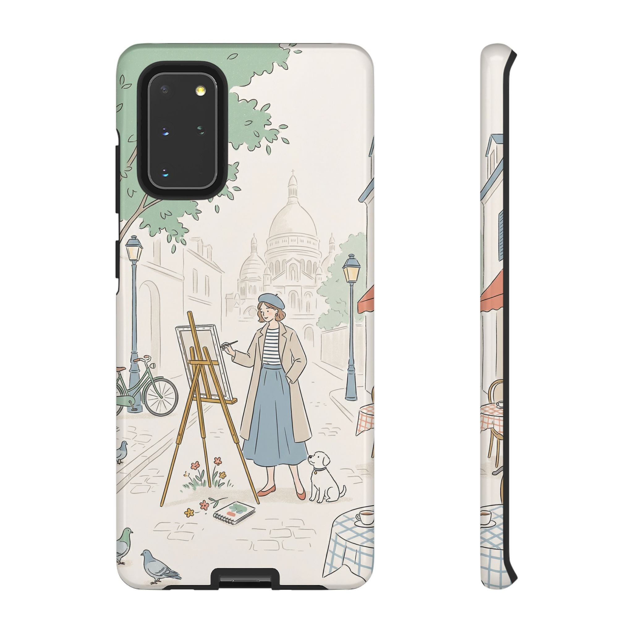 Artist in Paris Samsung Galaxy Phone Case | Vintage Painter Street Scene Protective Cover