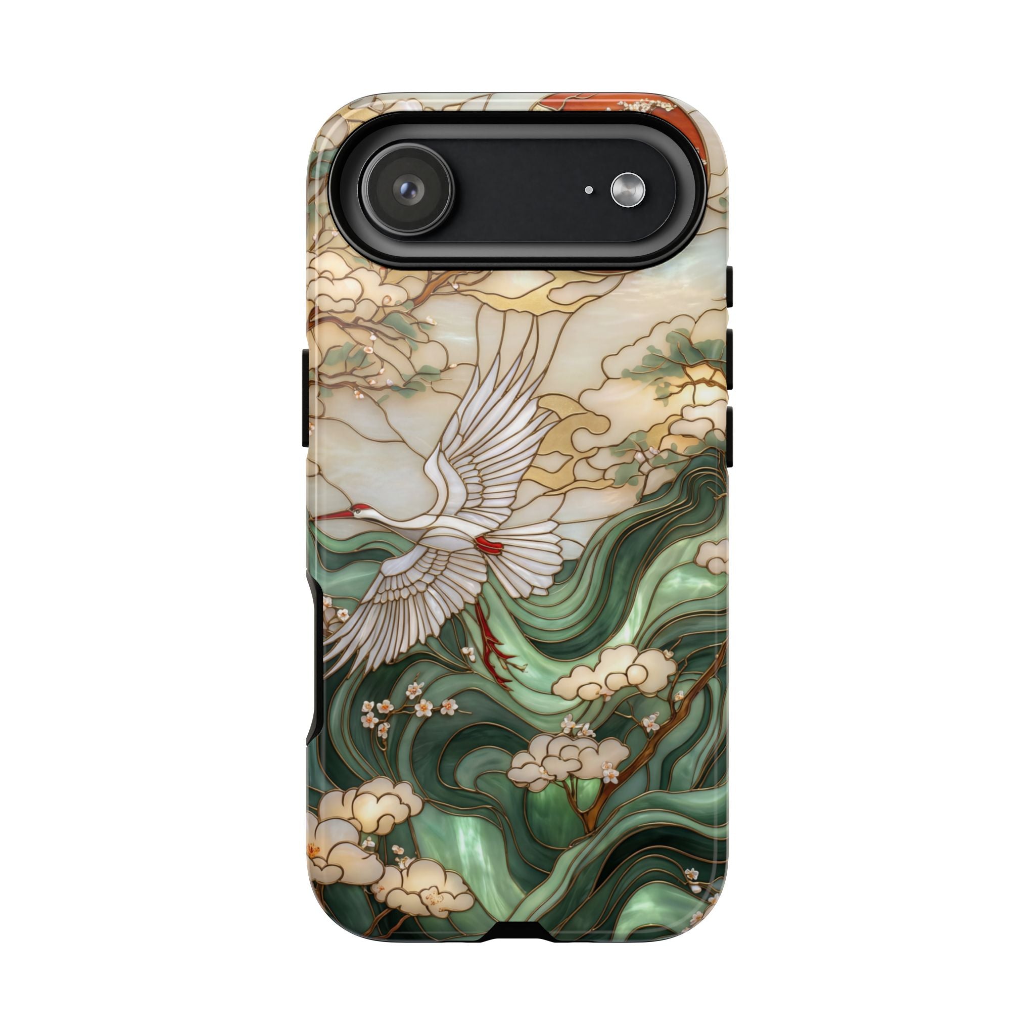Cranes & Waves Protective iPhone Case | Japanese-Inspired Art Phone Cover