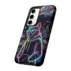 Cool Hoodie Neon Street Cat Samsung Galaxy Phone Case
