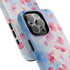 Floral Petal Tough iPhone Case | Pink Falling Blossoms