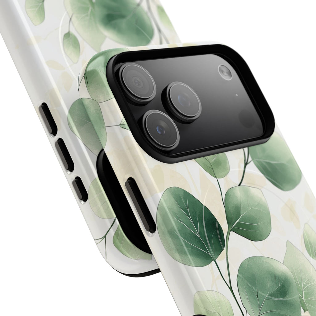 Botanical Eucalyptus Tough MagSafe iPhone Case | Green Watercolour Leaf