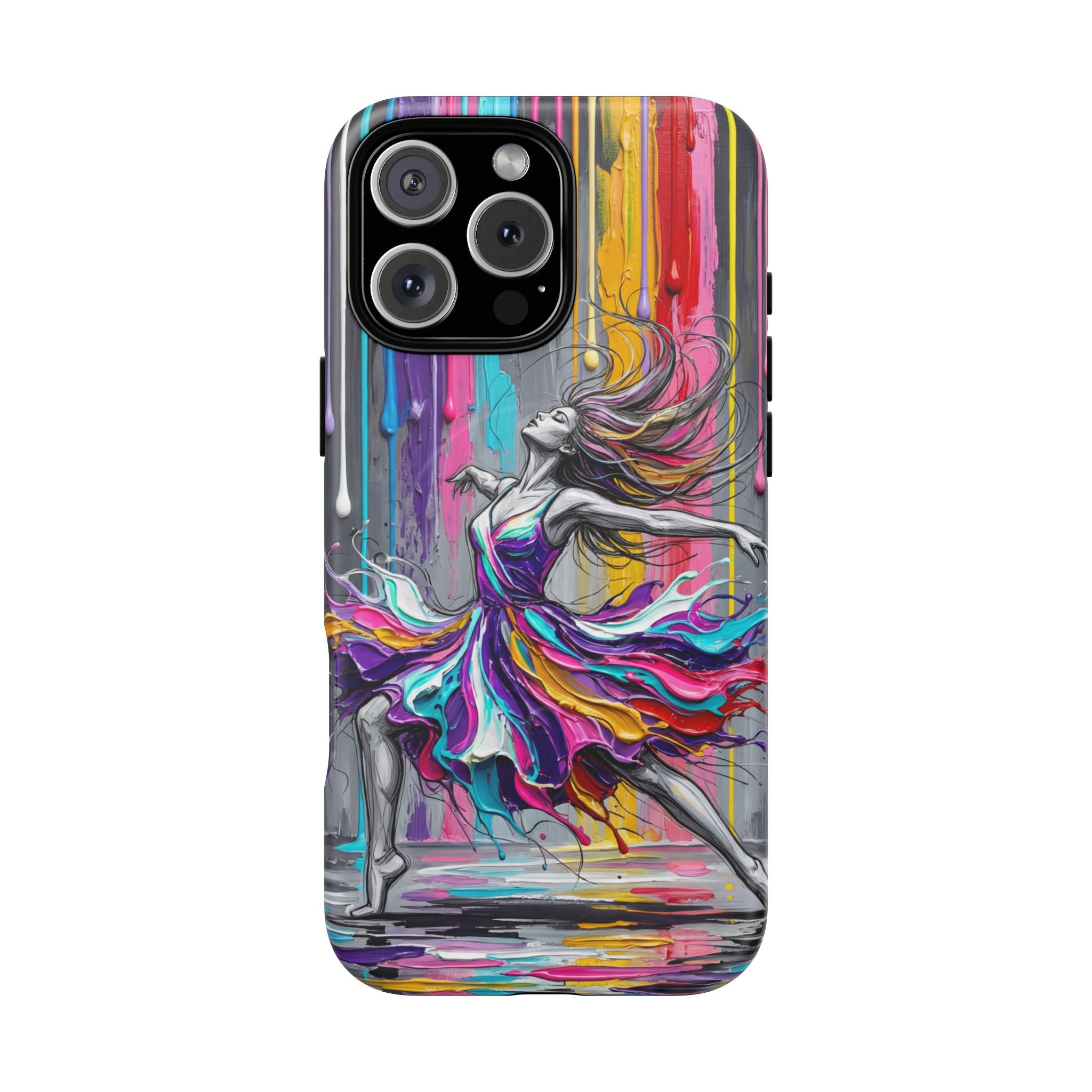Colorful Dancer Tough MagSafe iPhone Case | Vibrant Drip Art Protective Cover