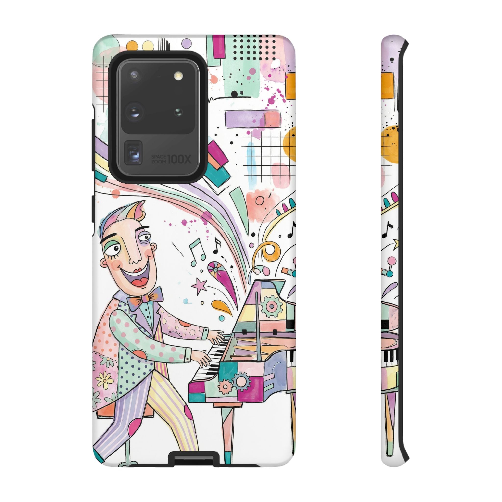 Musical Pianist Samsung Galaxy Phone Case | Colorful Whimsical Piano Art