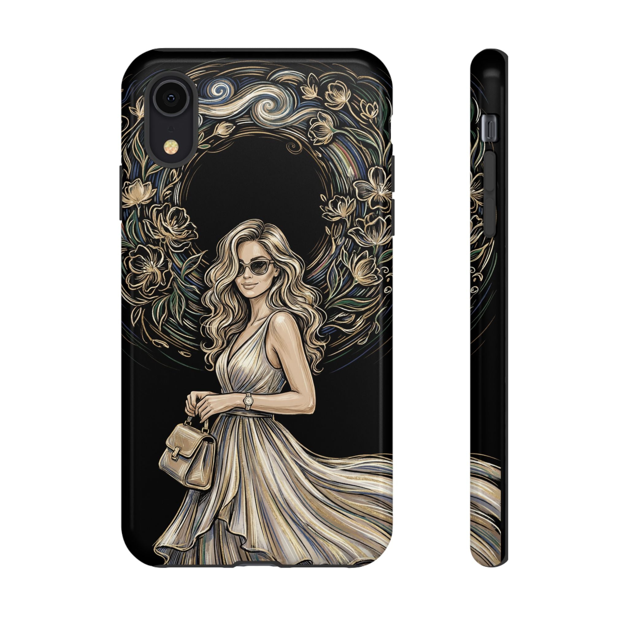 Stylish Woman Floral Wreath Tough iPhone Case