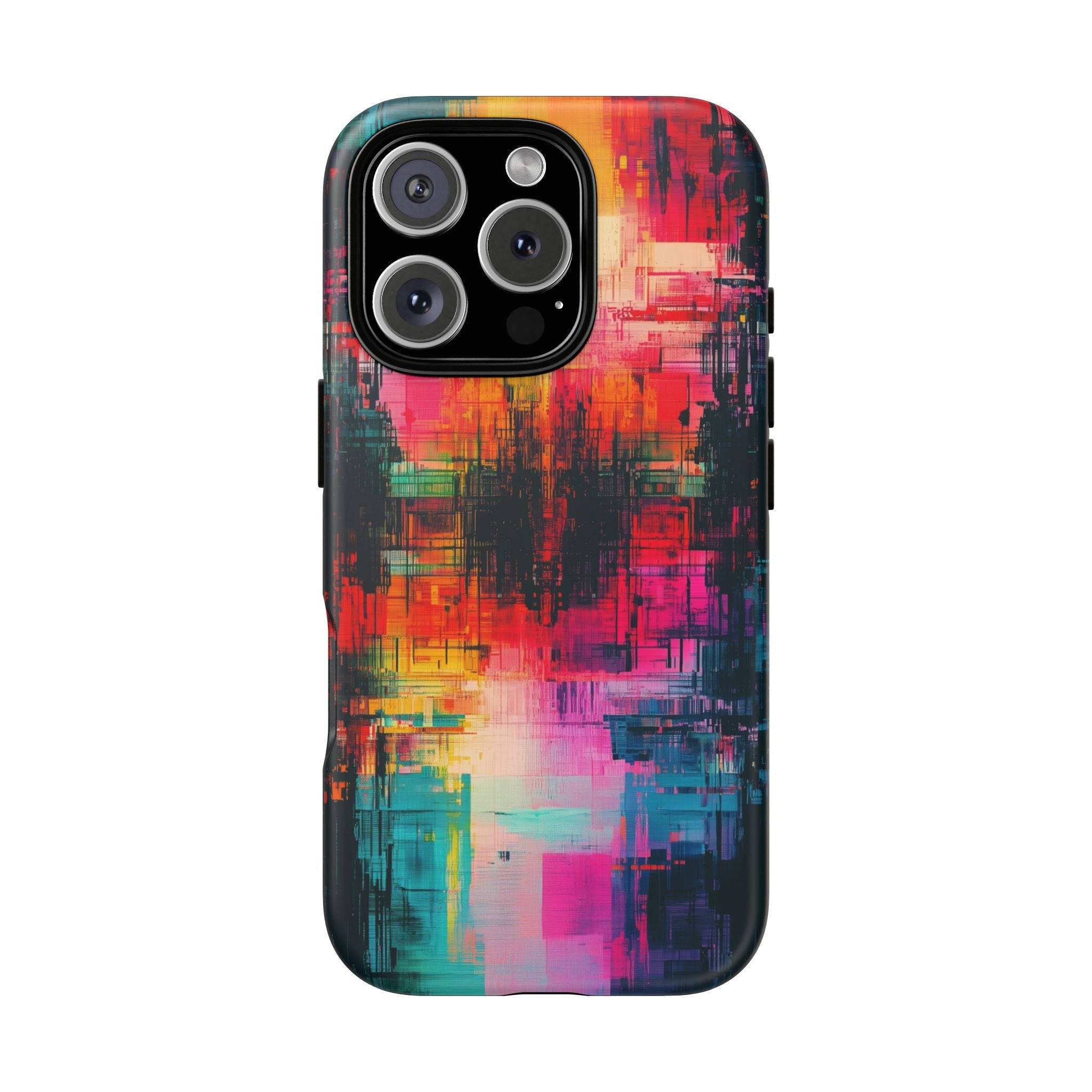 Abstract Neon Glitch Art Tough iPhone Case