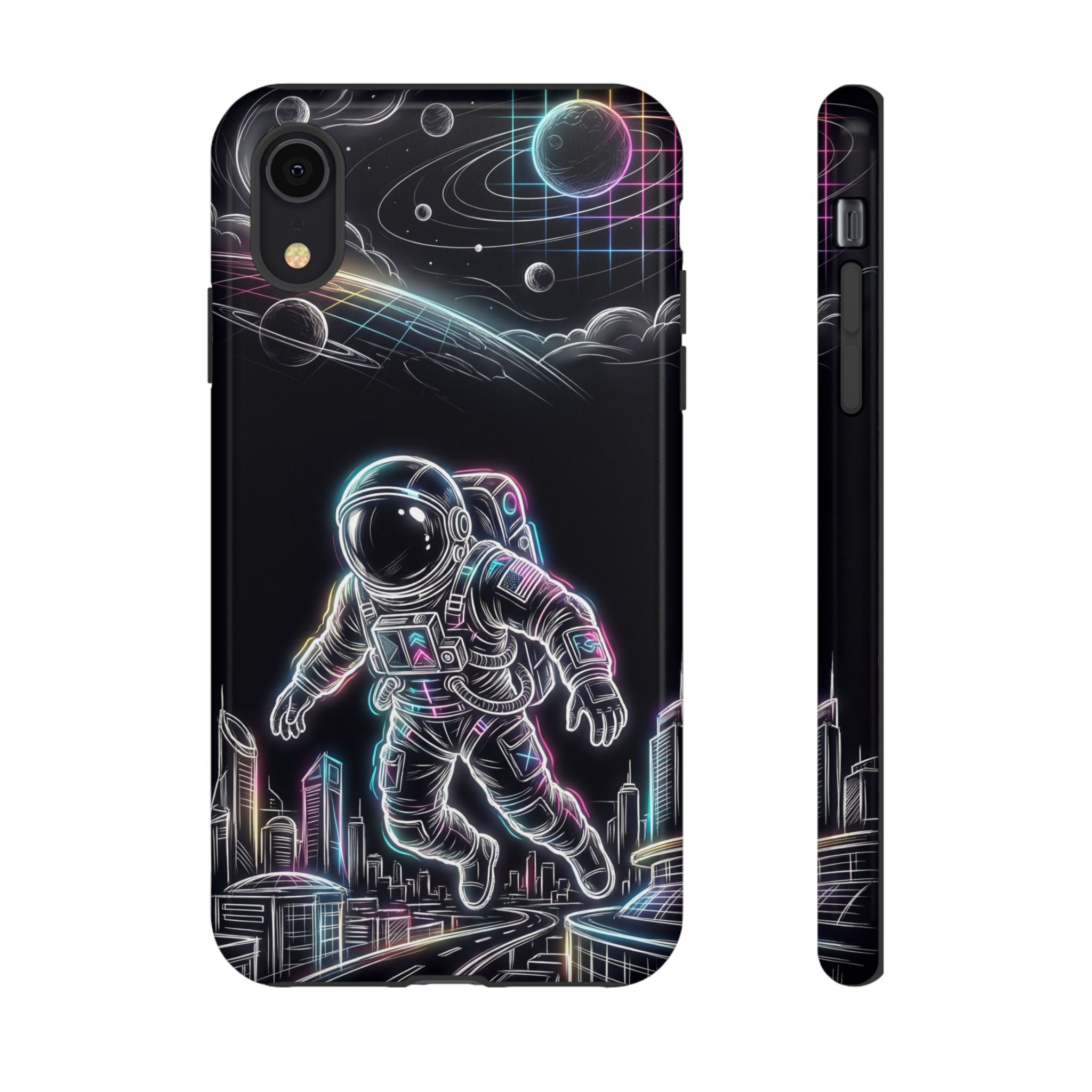 Space Explorer Astronaut Neon iPhone Case