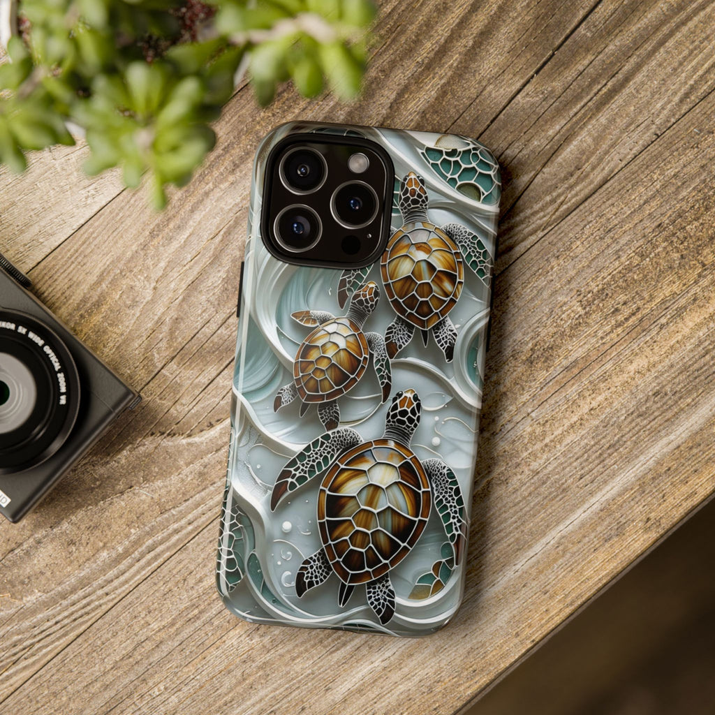 Sea Turtle Phone Case — Ocean Waves Protective iPhone Cover