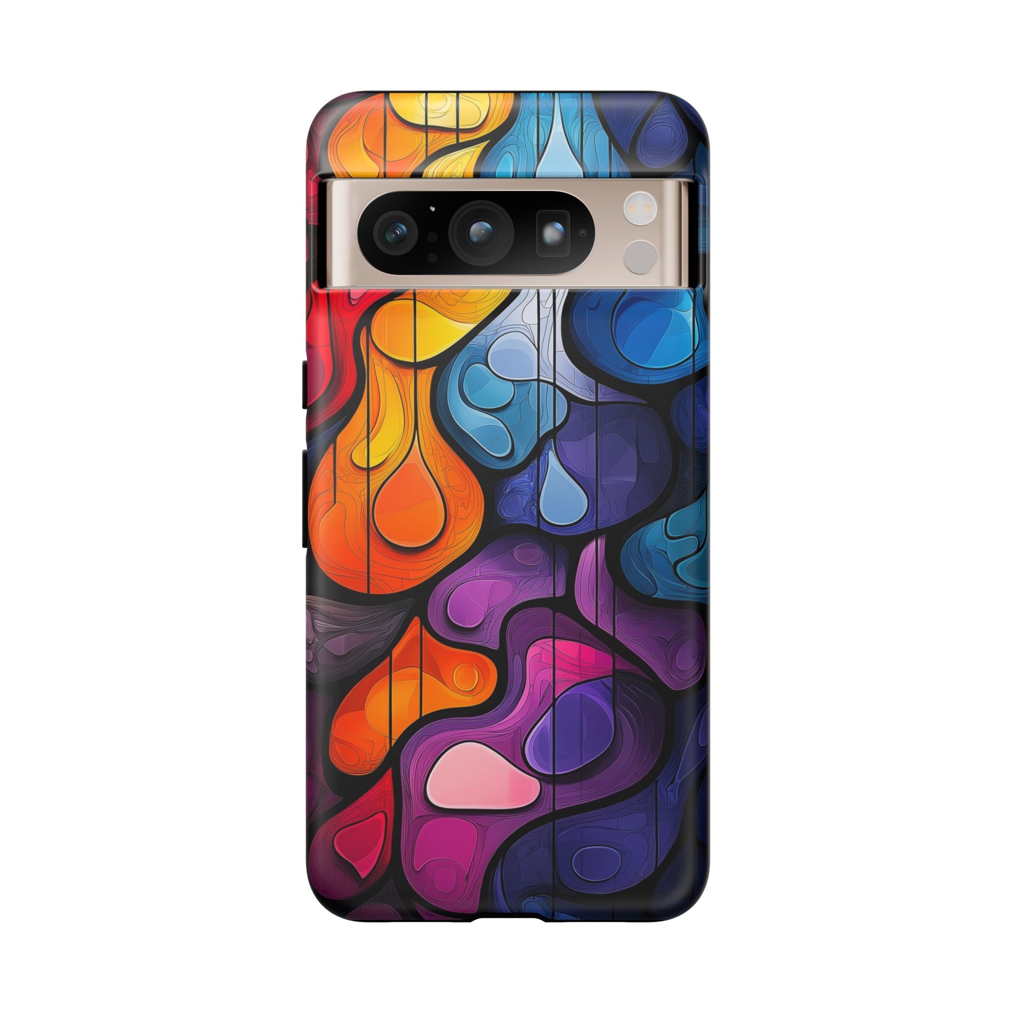 Abstract Colourful Drop Google Pixel Case — Vibrant Stained-Glass