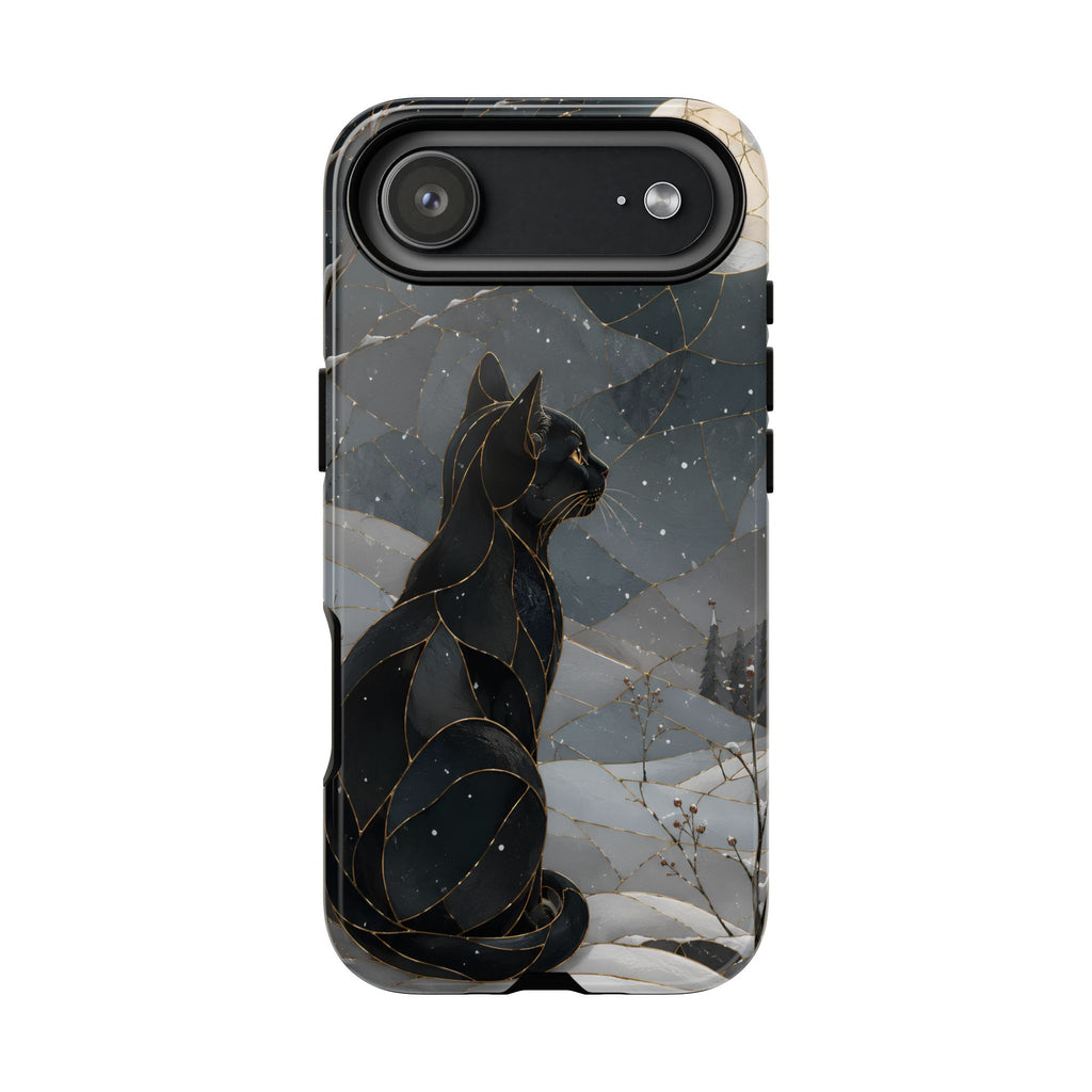 Black Cat iPhone Case | Moonlit Winter iPhone Case
