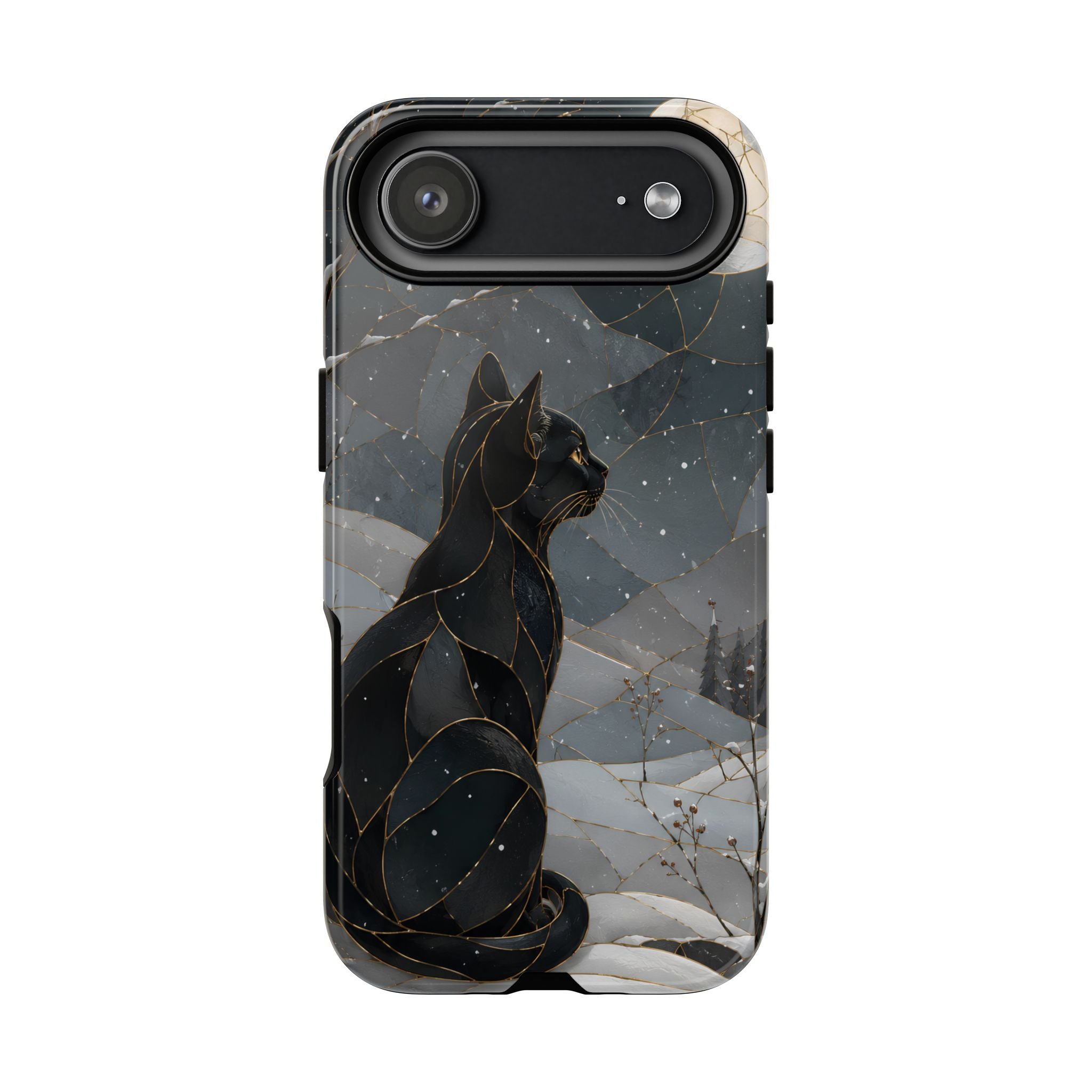 Black Cat iPhone Case | Moonlit Winter iPhone Case