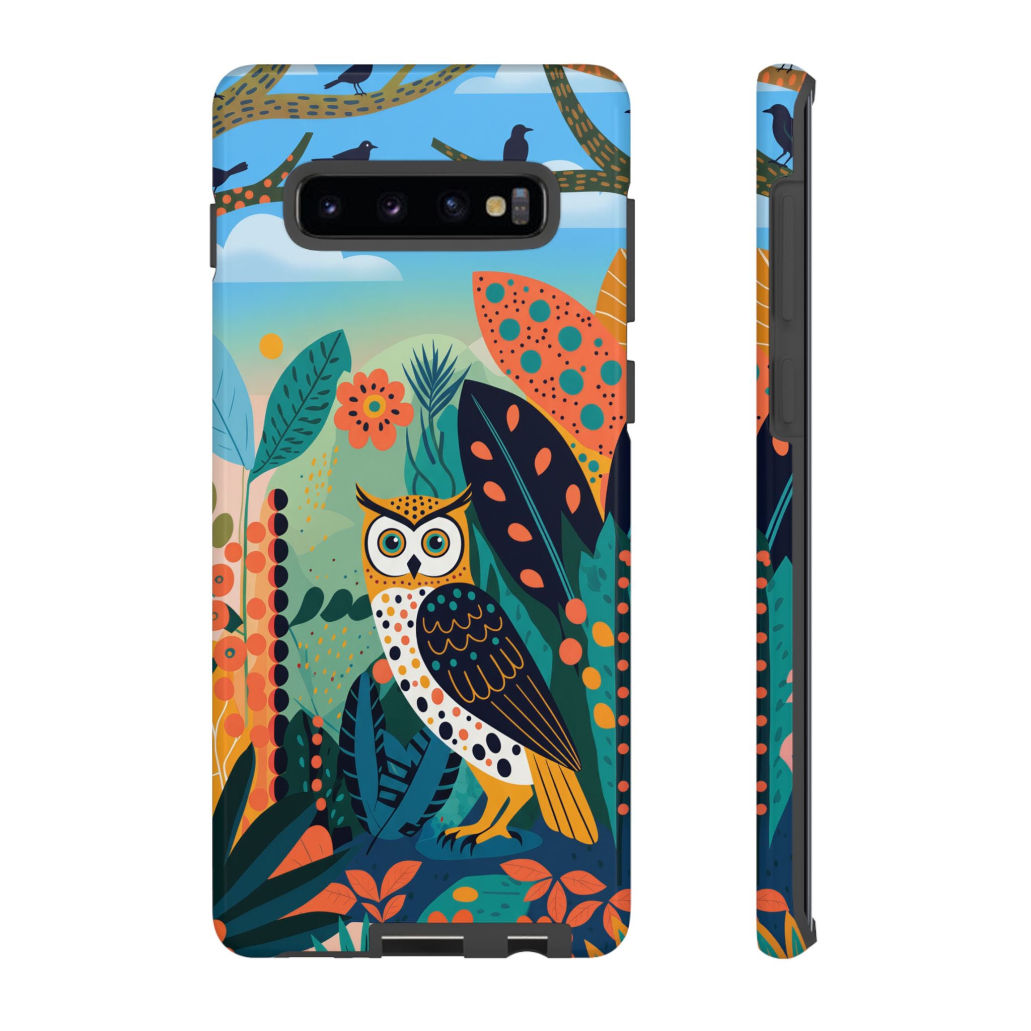 Botanical Forest Colourful Owl Samsung Galaxy Phone Case