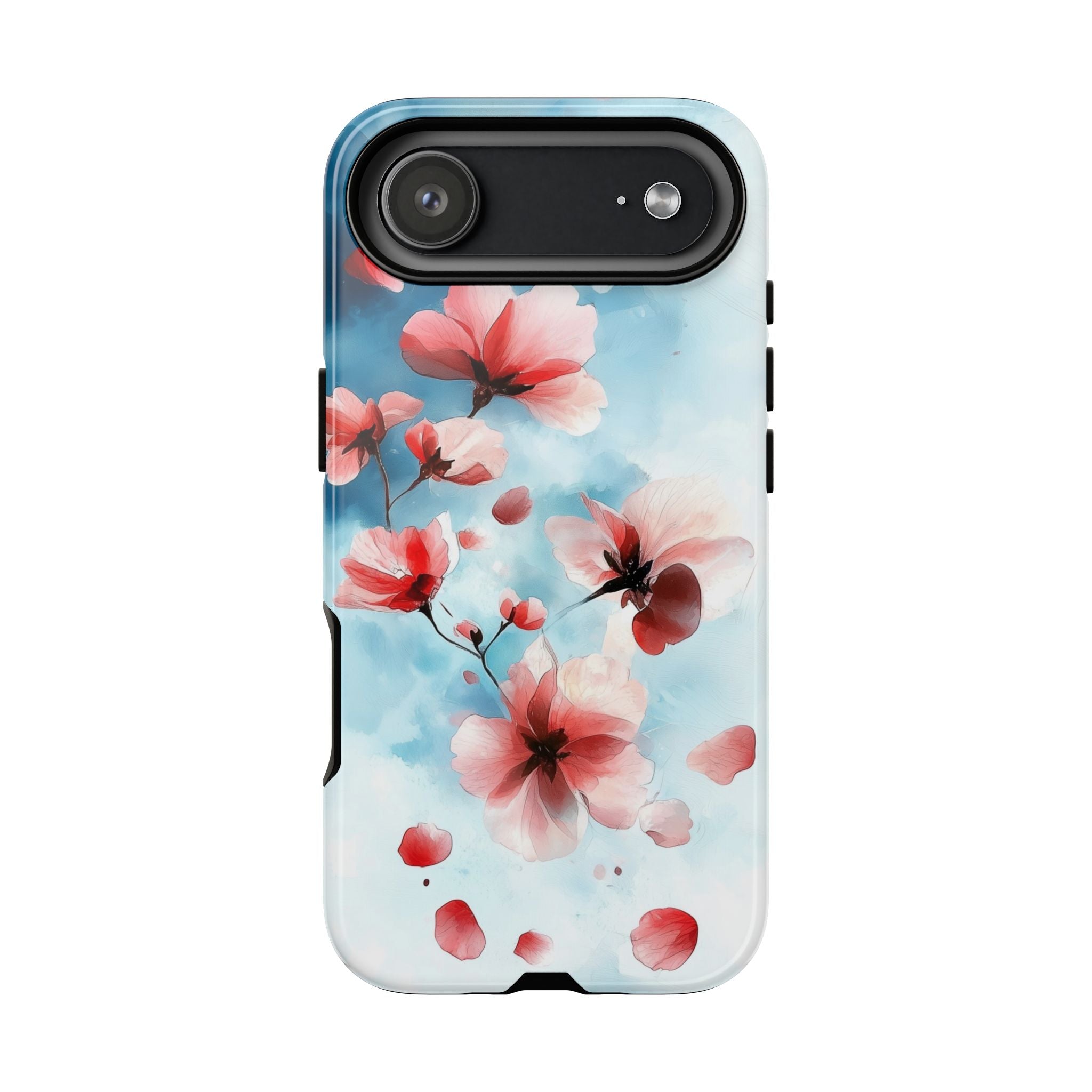 Floral Cherry Blossom iPhone Case | Pastel Pink Blue