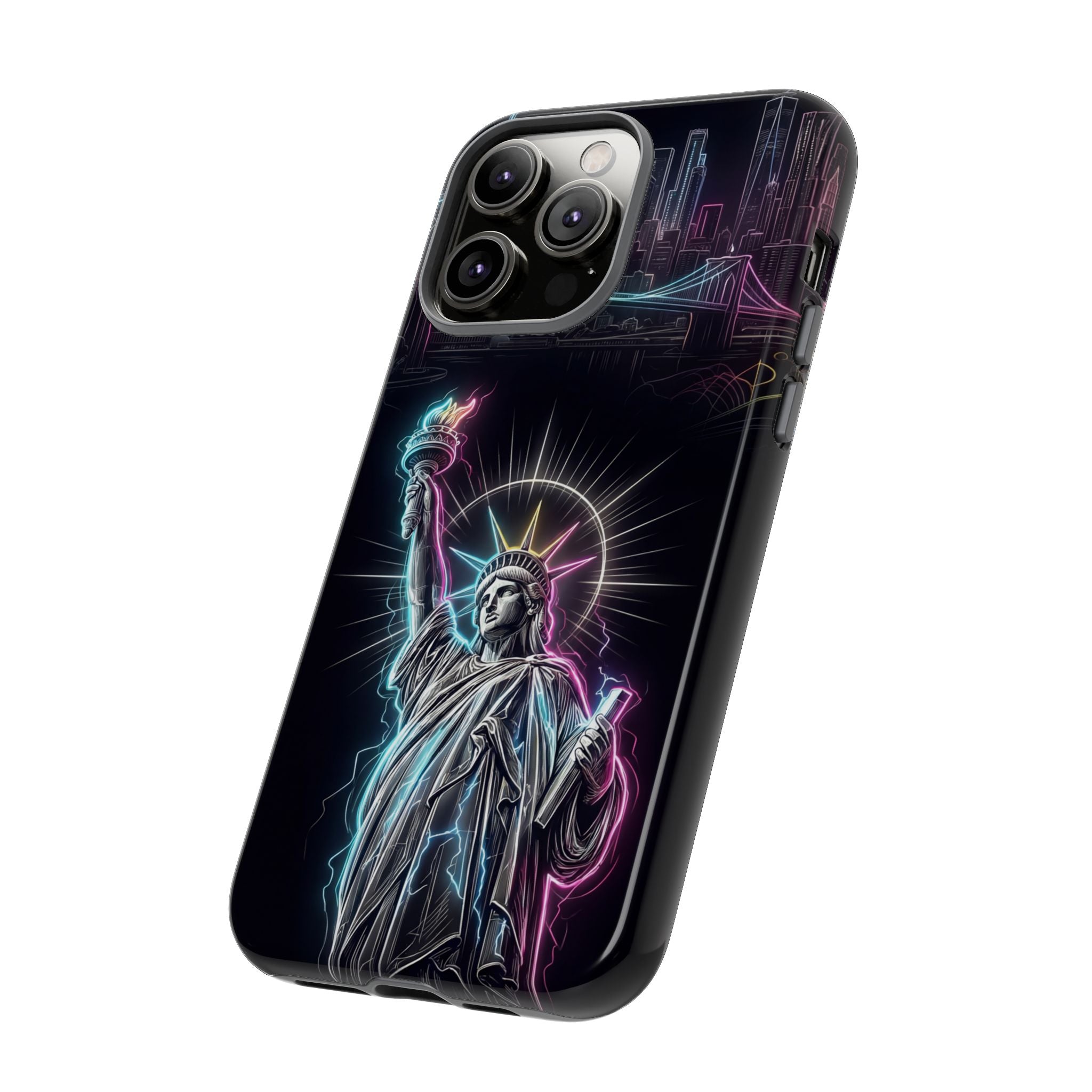 Neon Statue of Liberty Tough iPhone Case