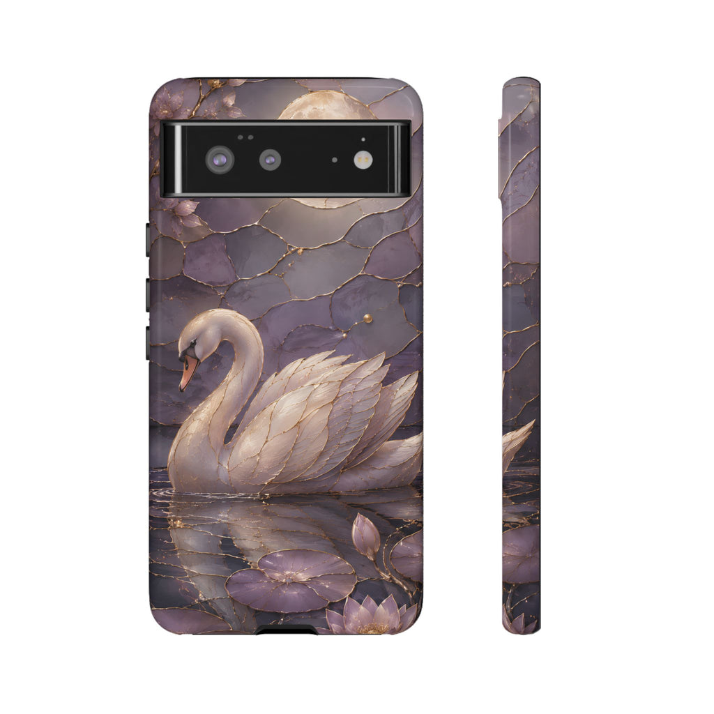 Swan Google Pixel Phone Case | Moonlit Lake Phone Case