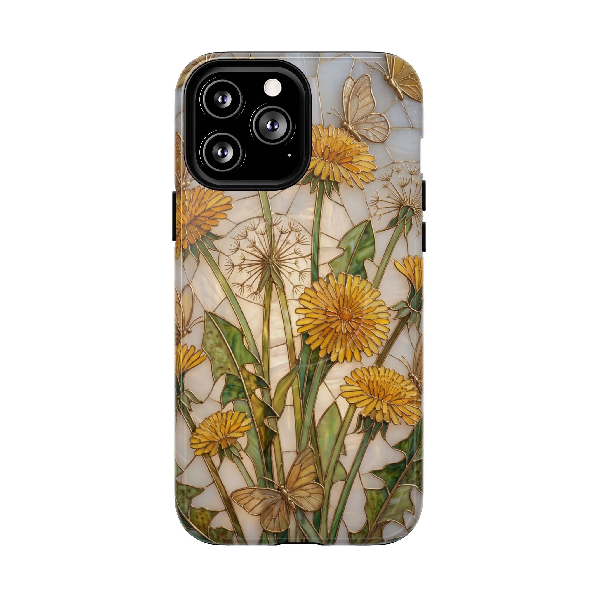 Dandelion Garden Tough MagSafe Phone Case — Floral Yellow Butterflies