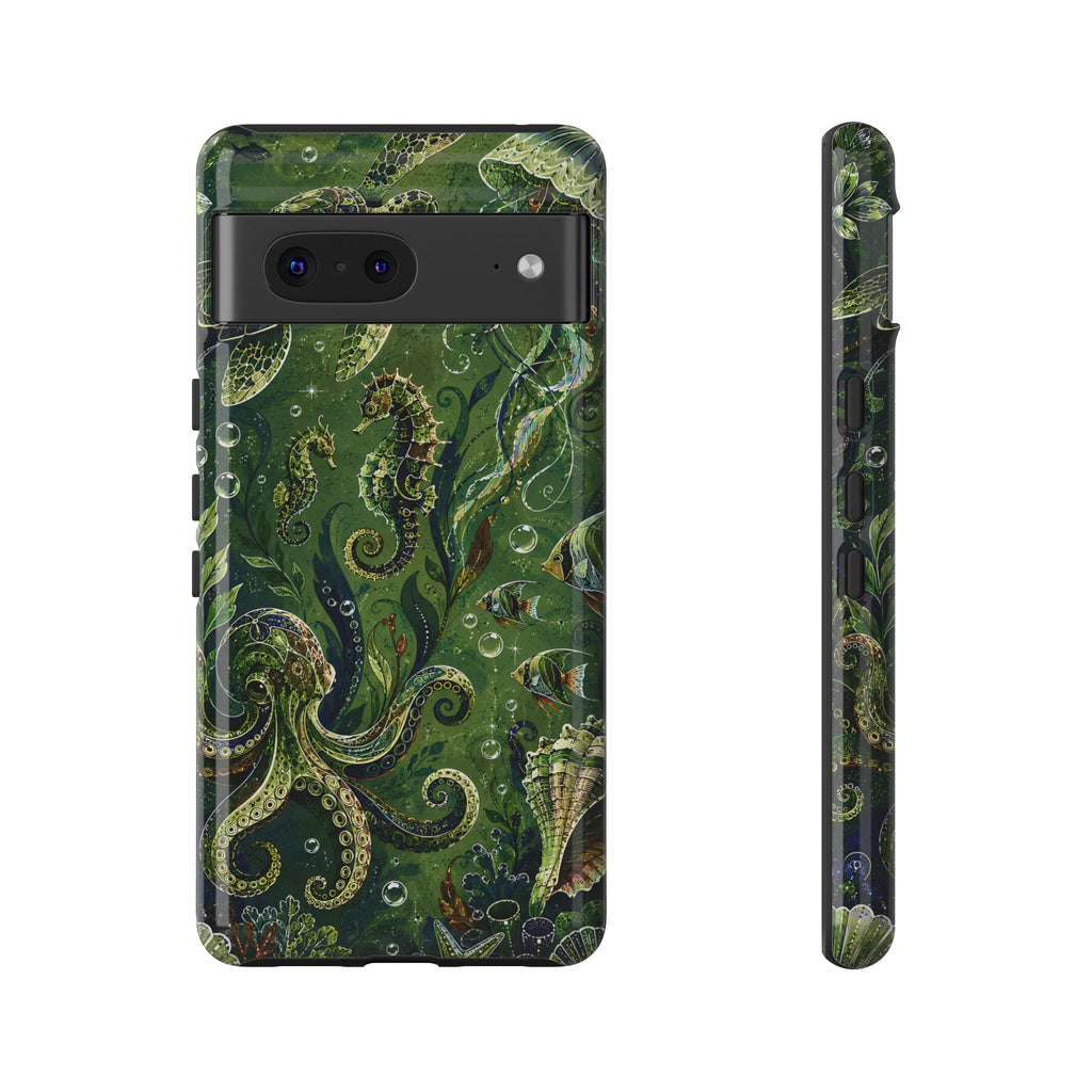 Octopus Tough Google Pixel Phone Case | Jewel Green Ocean Animal Cover