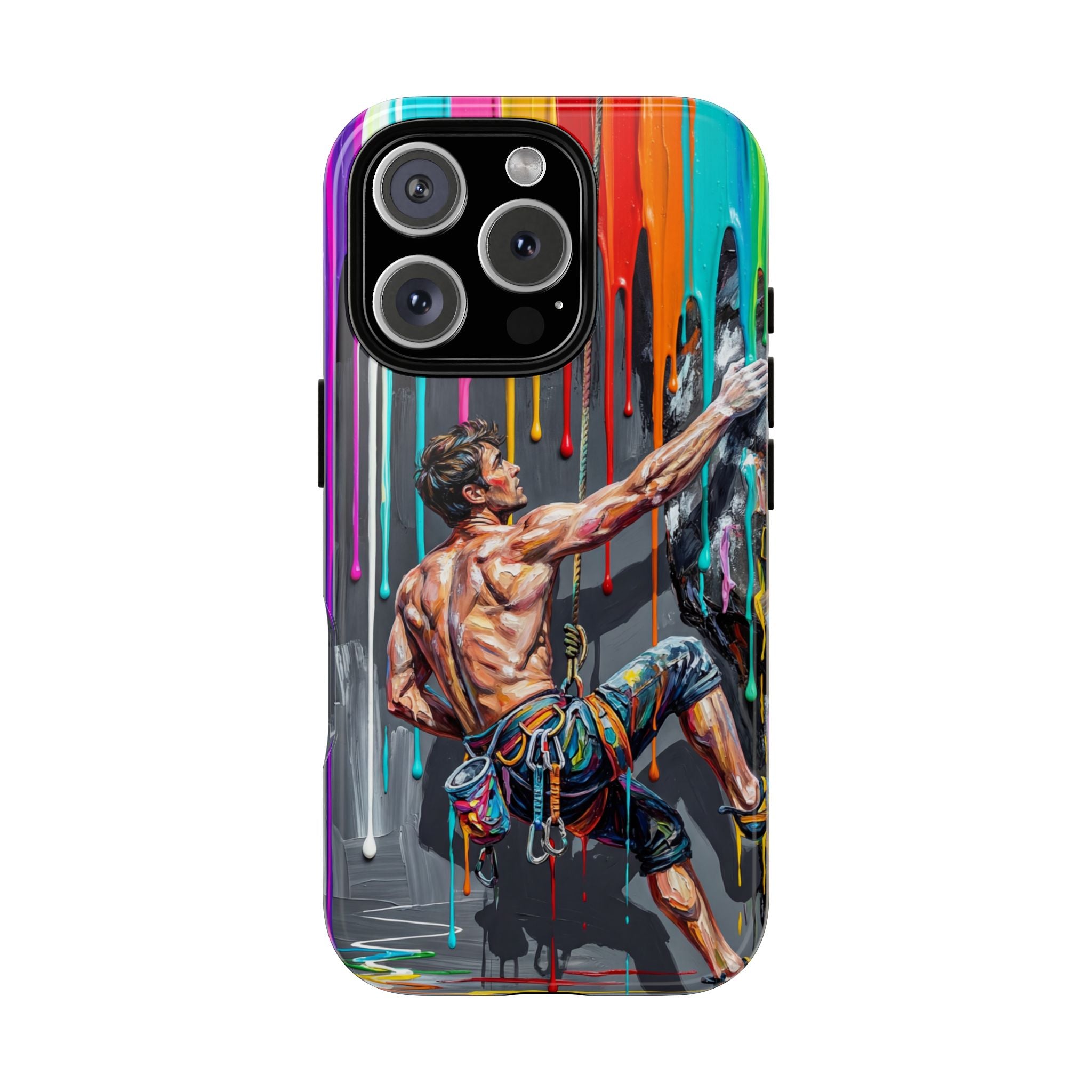 Colourful Rock Climber Art Protective iPhone Case