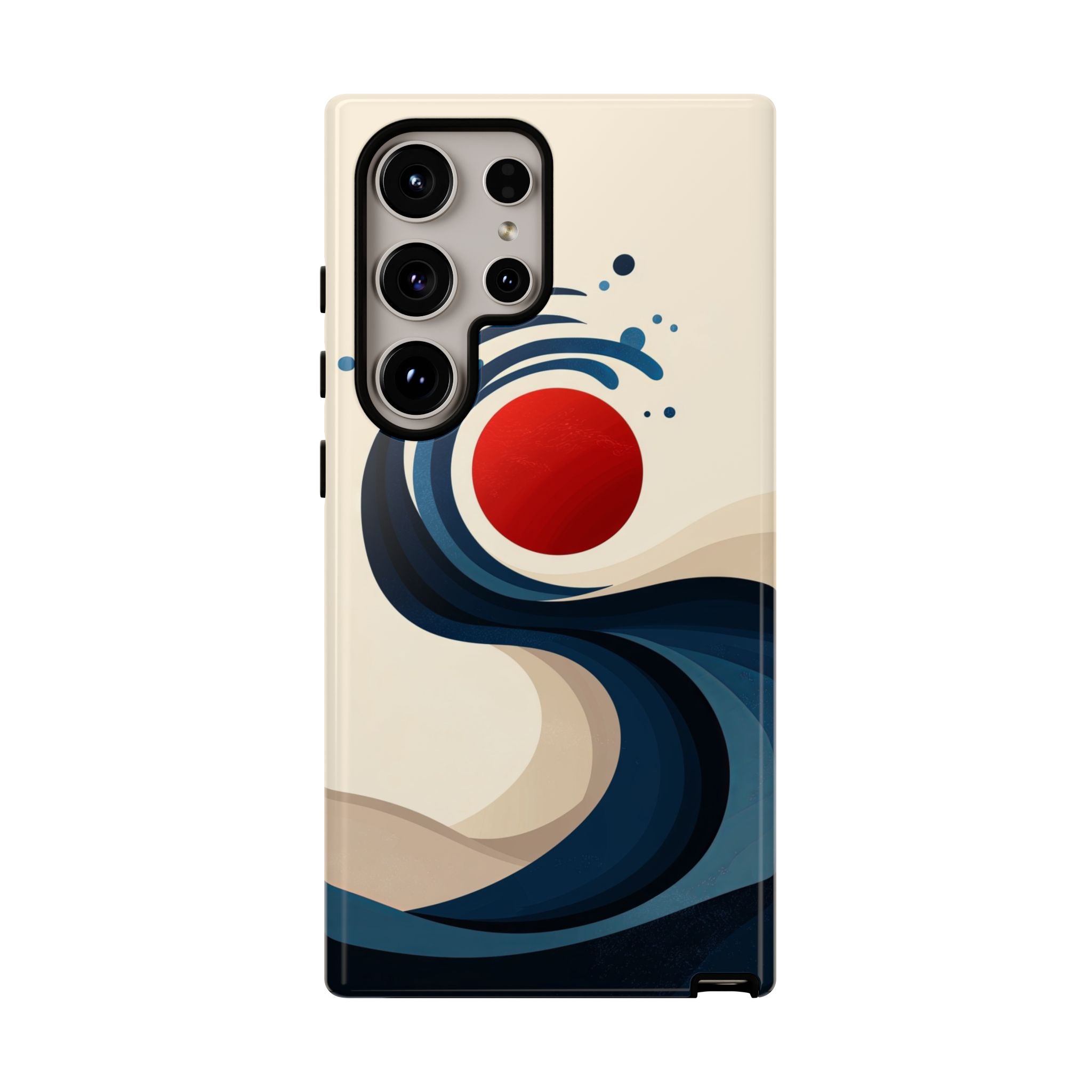 Abstract Wave Samsung Galaxy Case | Red Sun Ocean Art