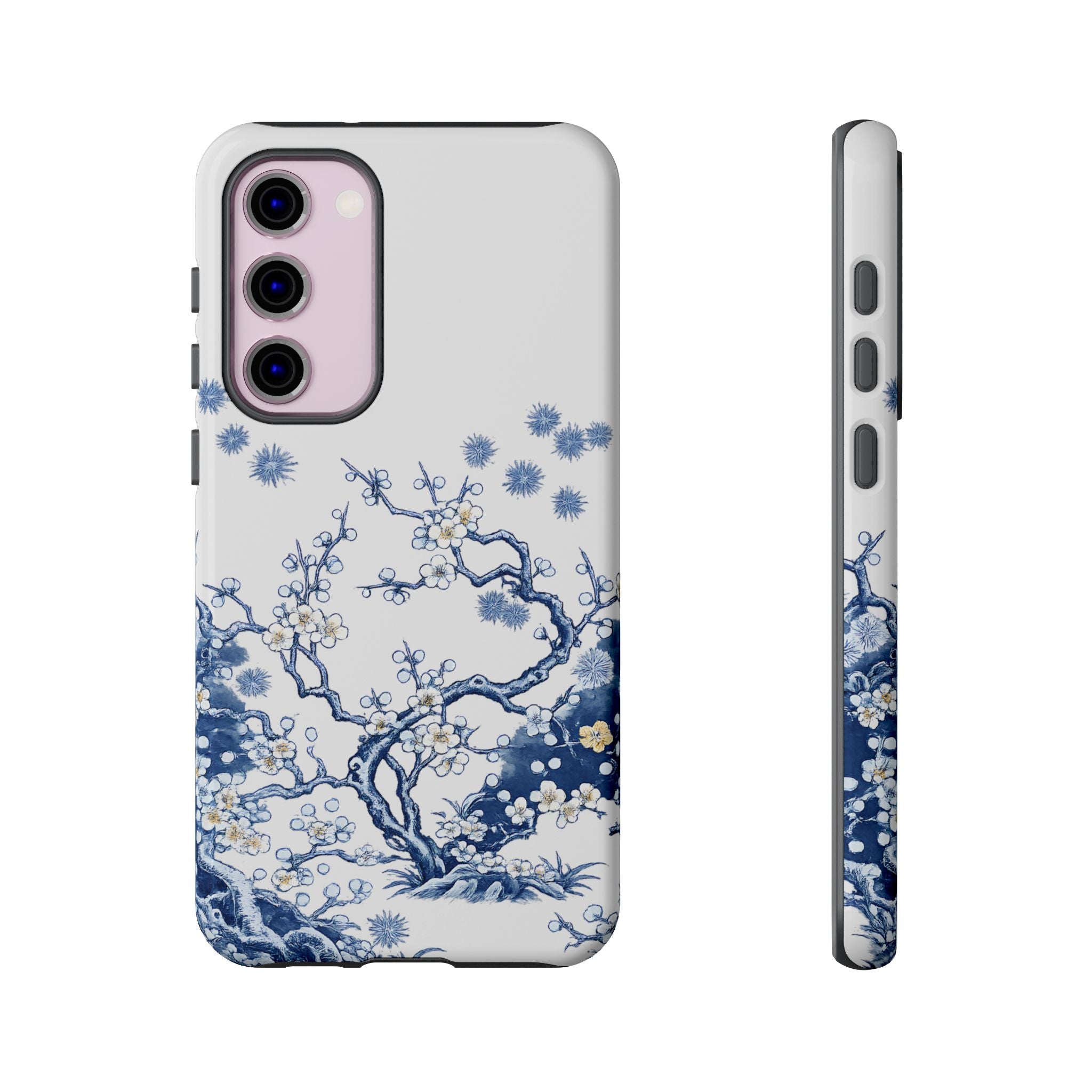 Vintage Blue White Porcelain Samsung Galaxy Phone Case | Chinoiserie Floral Tough Cover