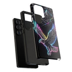Neon Eagle Samsung Galaxy Phone Case with Mountain Design