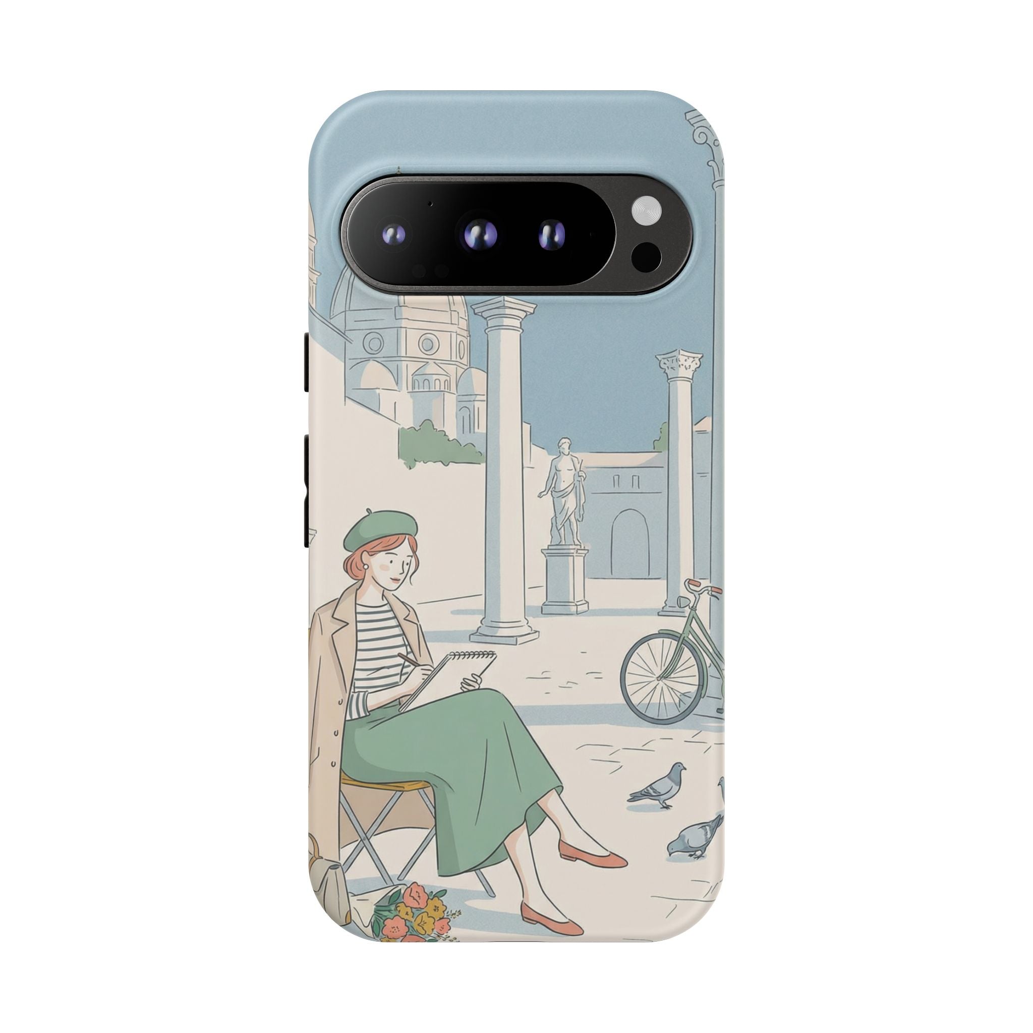 Florence Art Aesthetic Google Pixel Phone Case | Renaissance Italy Travel Illustration