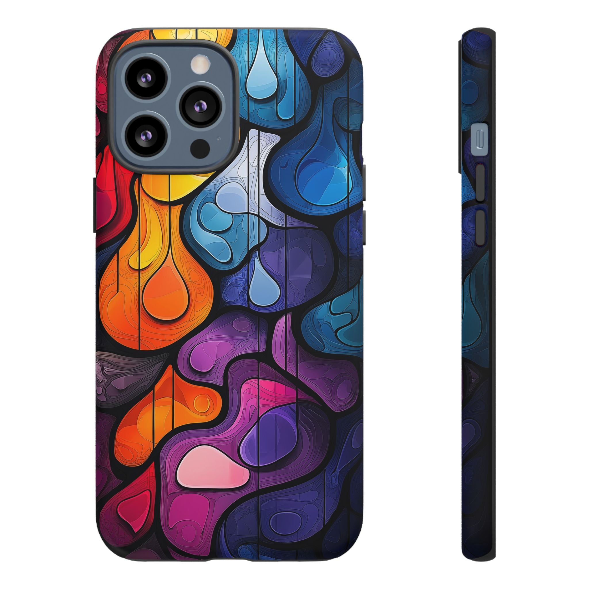 Abstract Colourful Drop iPhone Case — Vibrant Stained-Glass