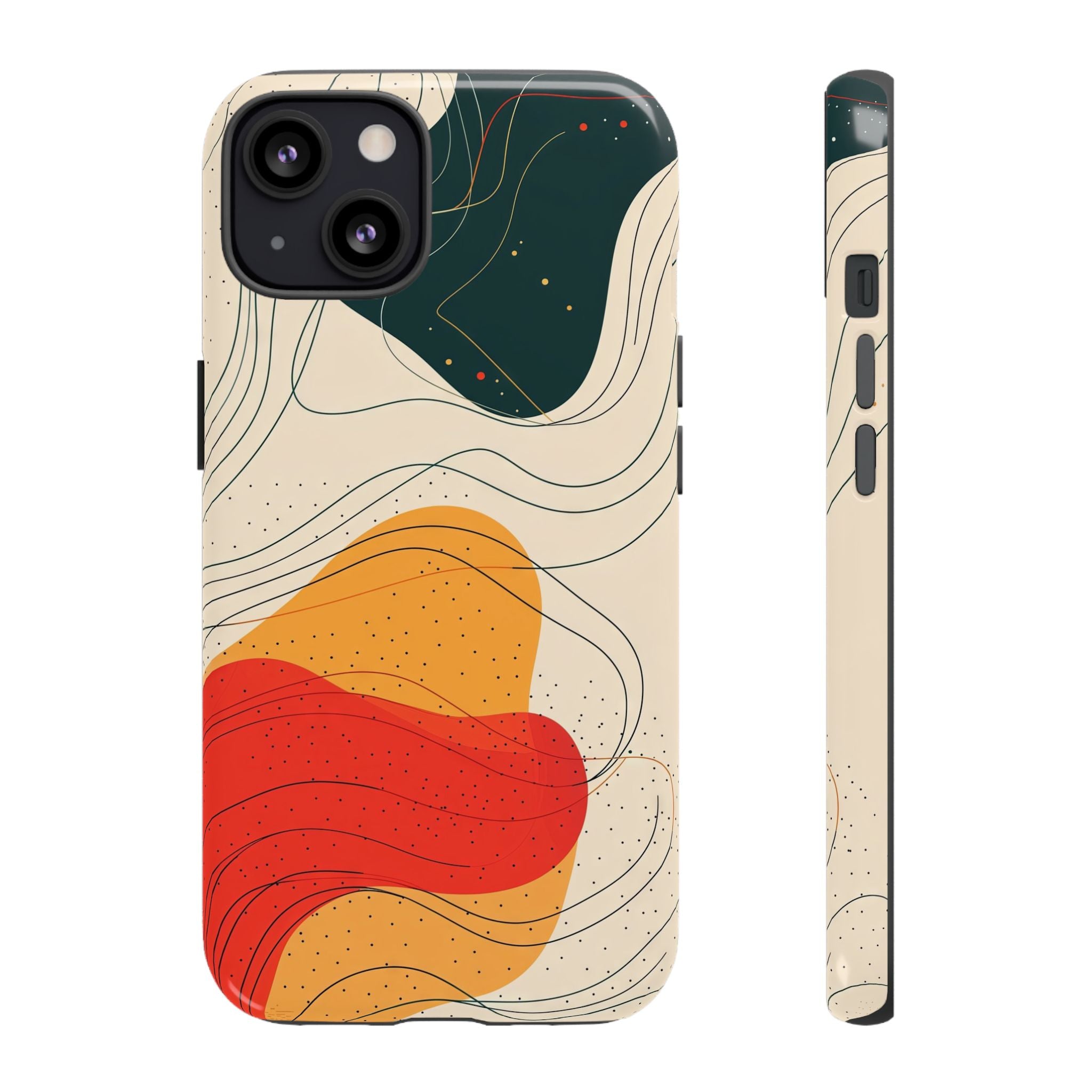 Abstract Retro Waves iPhone Case | Colourful Modern Art