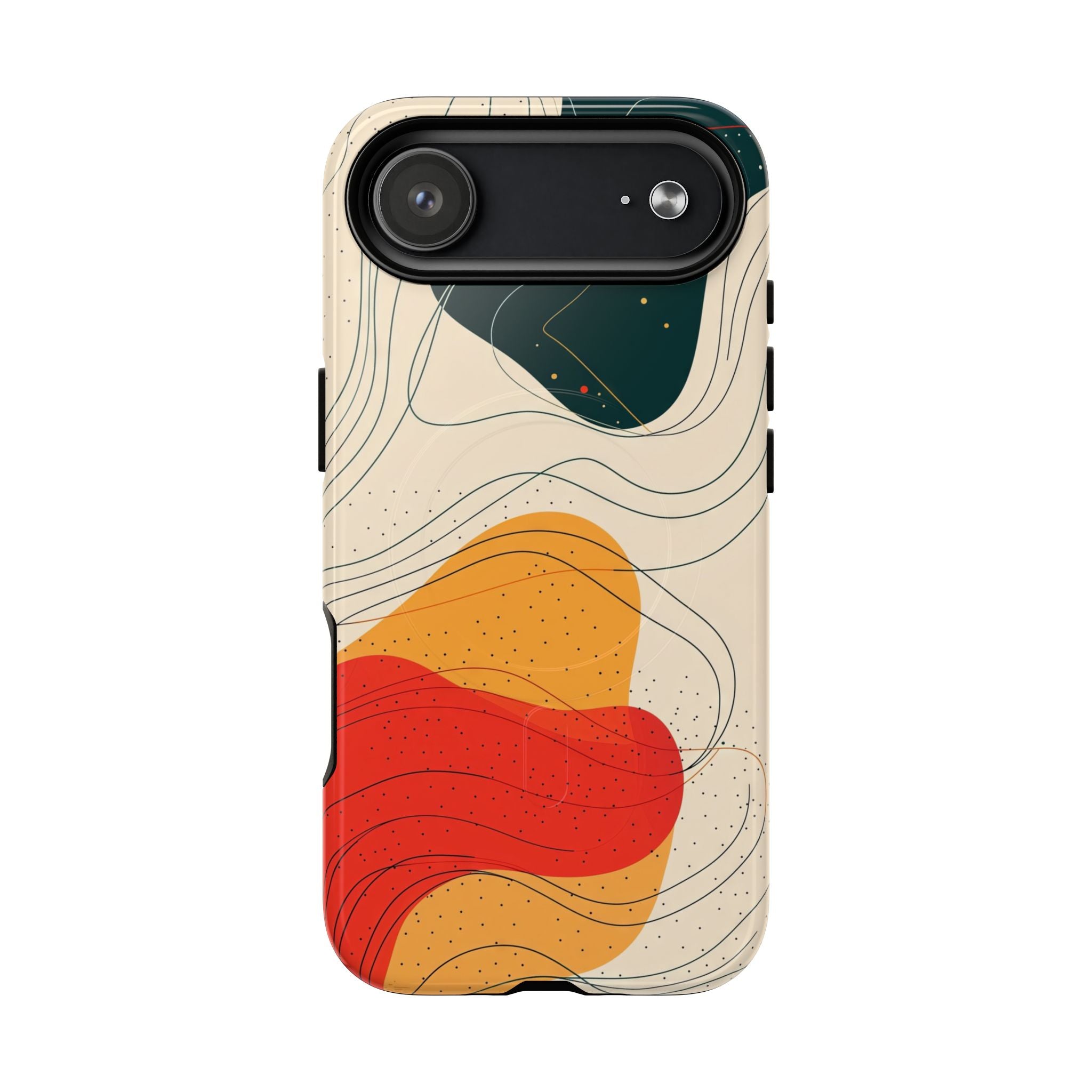 Abstract Retro Waves MagSafe iPhone Case | Colourful Modern Art