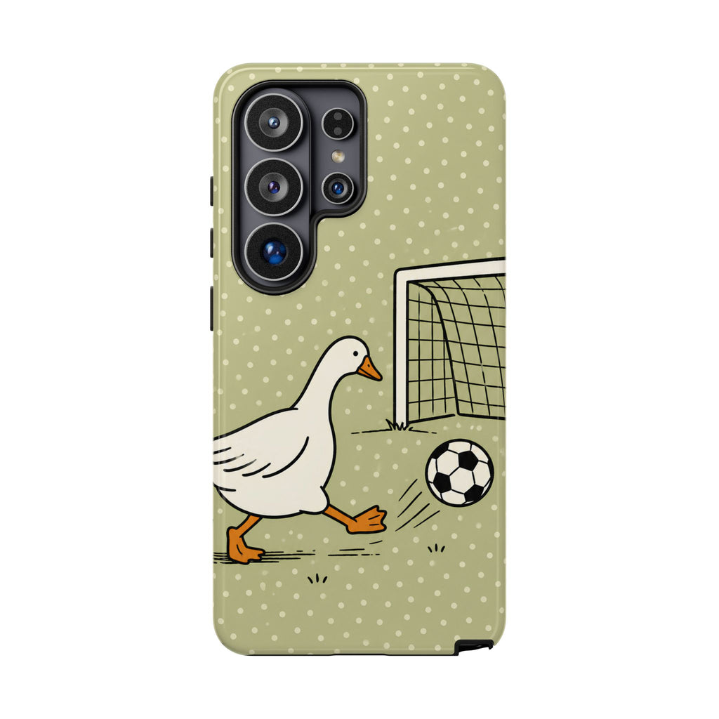 Funny Goose Soccer Samsung Galaxy Phone Case | Cute Sports Bird Cover
