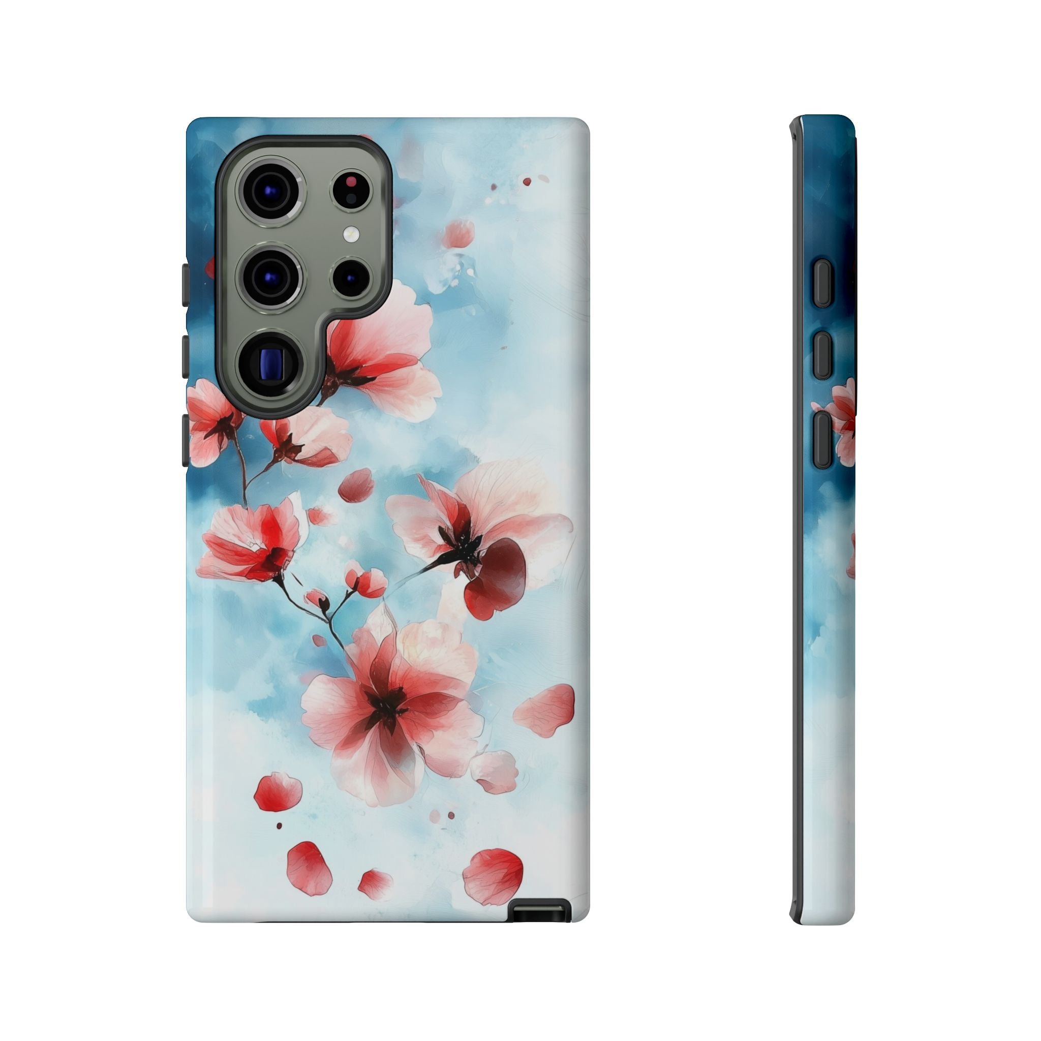 Floral Cherry Blossom Samsung Galaxy Case | Pastel Pink Blue