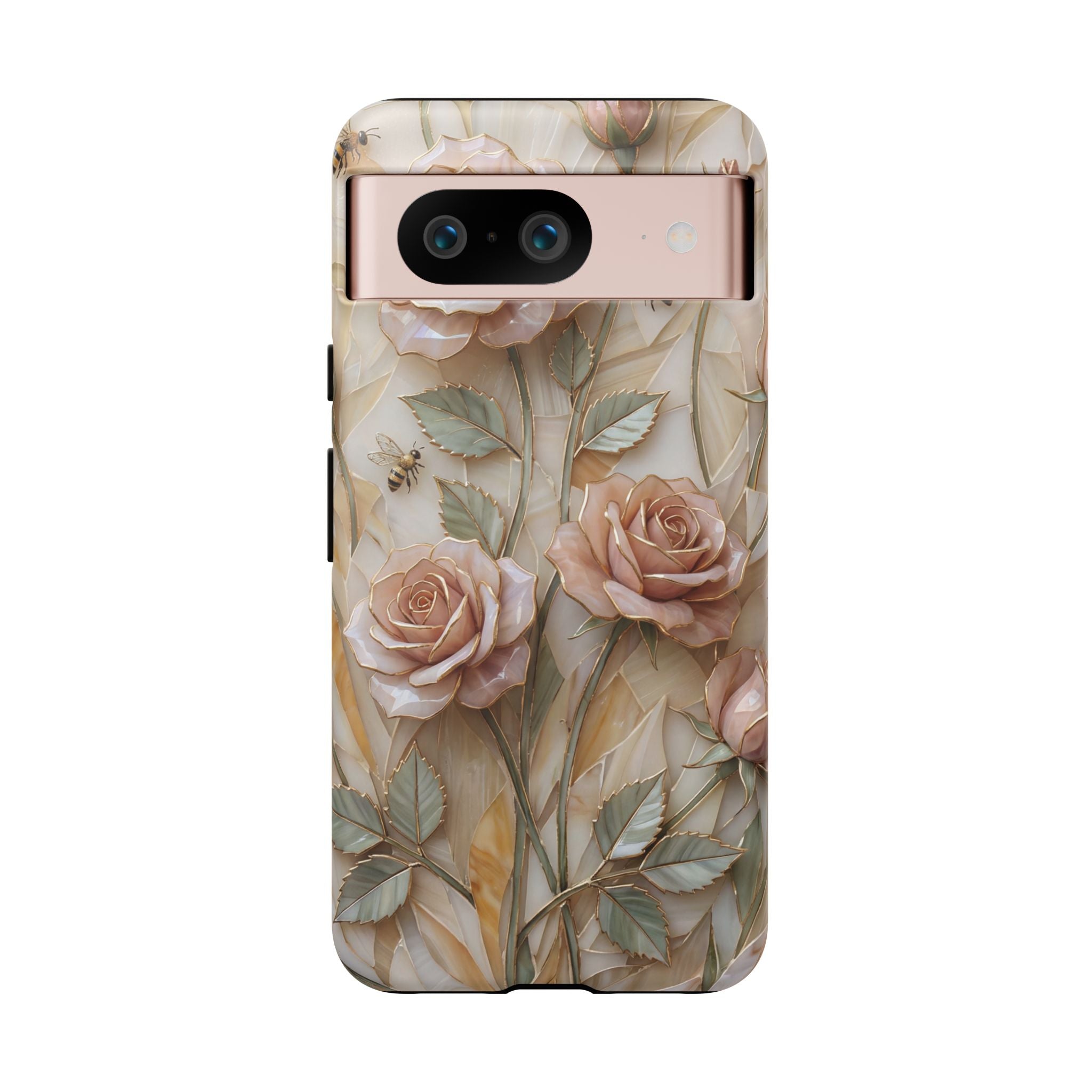 Vintage Blush Rose Floral Tough Google Pixel Protective Cover