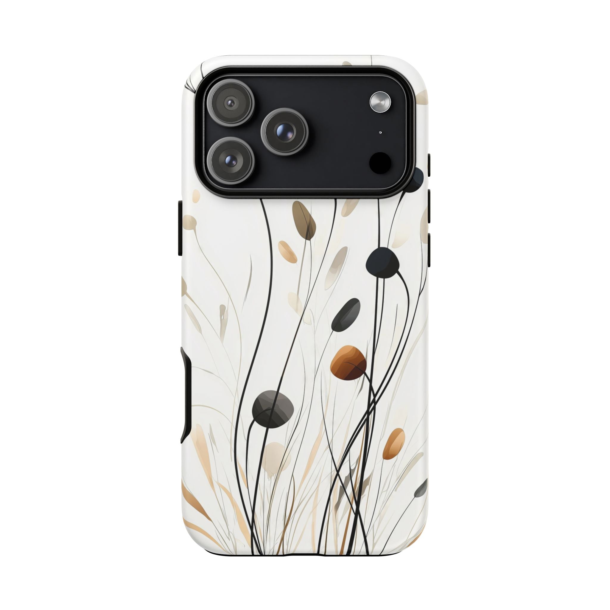 Floral Breeze Tough iPhone Case | Minimal Neutral Botanical Design