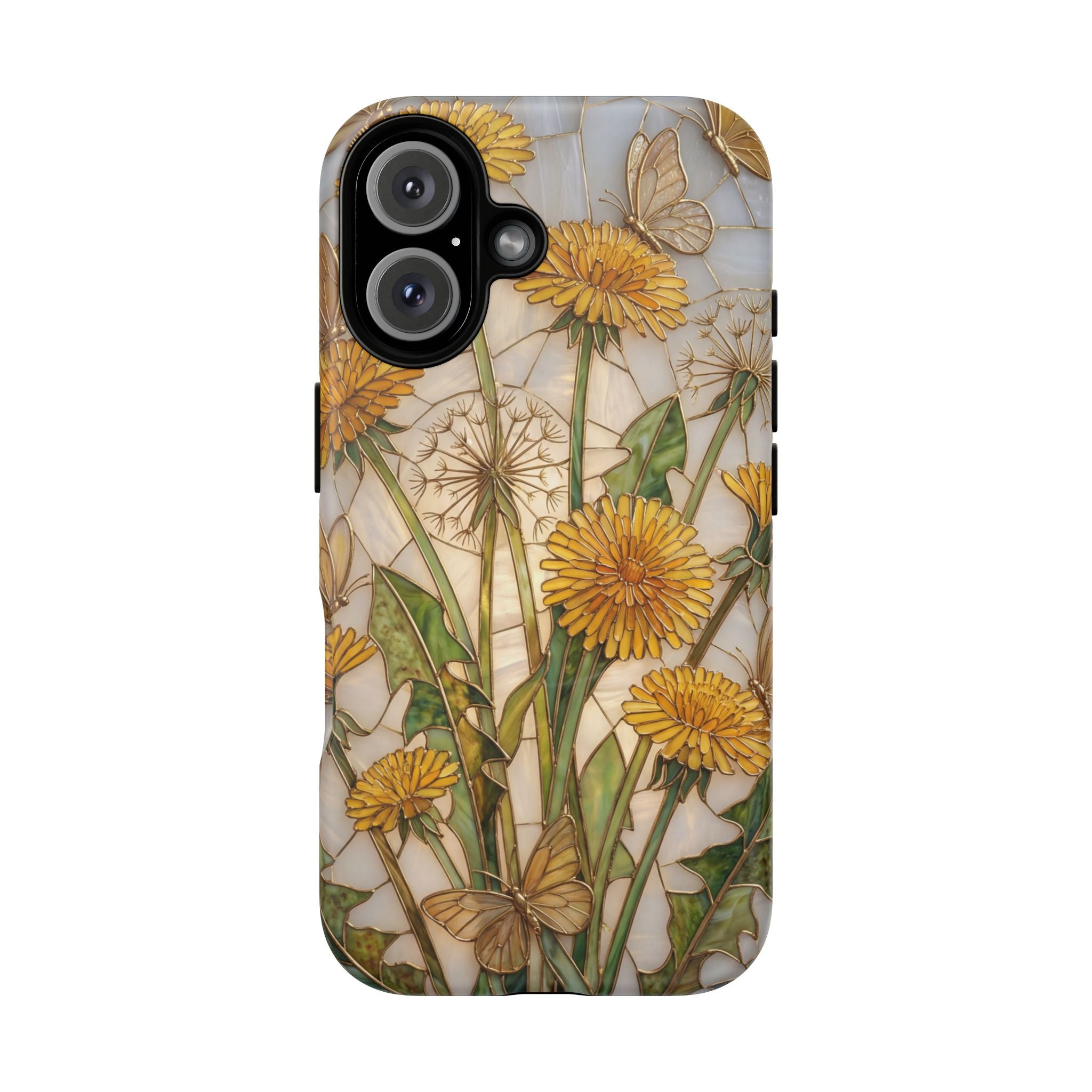 Dandelion Garden Tough MagSafe Phone Case — Floral Yellow Butterflies