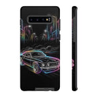 Neon Muscle Car Samsung Galaxy Phone Case | Retro City Nightscape
