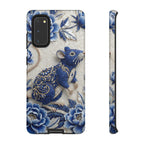 Asian Zodiac Rat Samsung Galaxy Phone Case | Blue & White Porcelain Art Slim Protective iPhone Case | Year of the Rat Gift