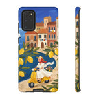 Lemon Coast Scooter Samsung Galaxy Phone Case | Mediterranean Vespa Travel Designn