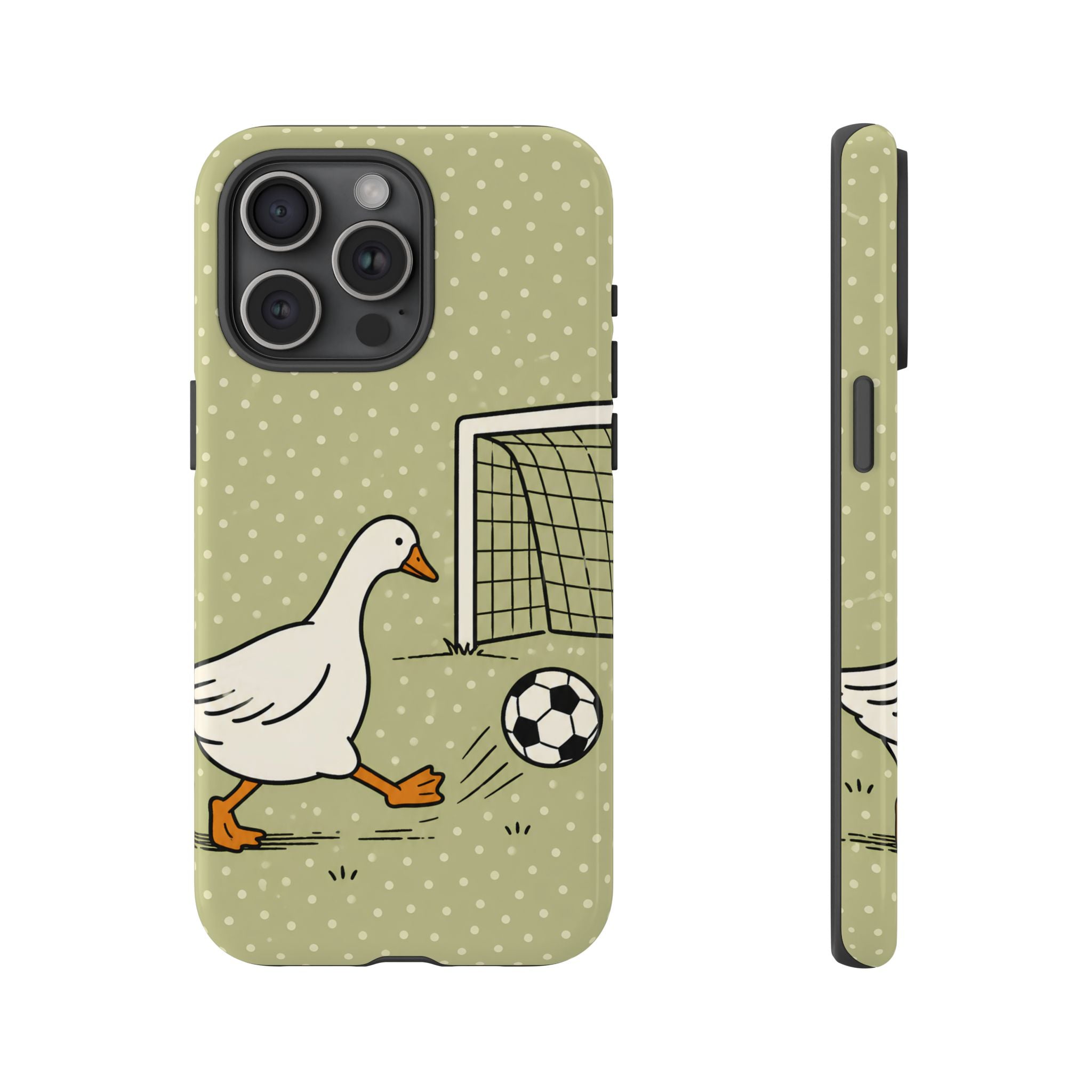 Funny Goose Soccer iPhone Case | Cute Sports Bird Cover
