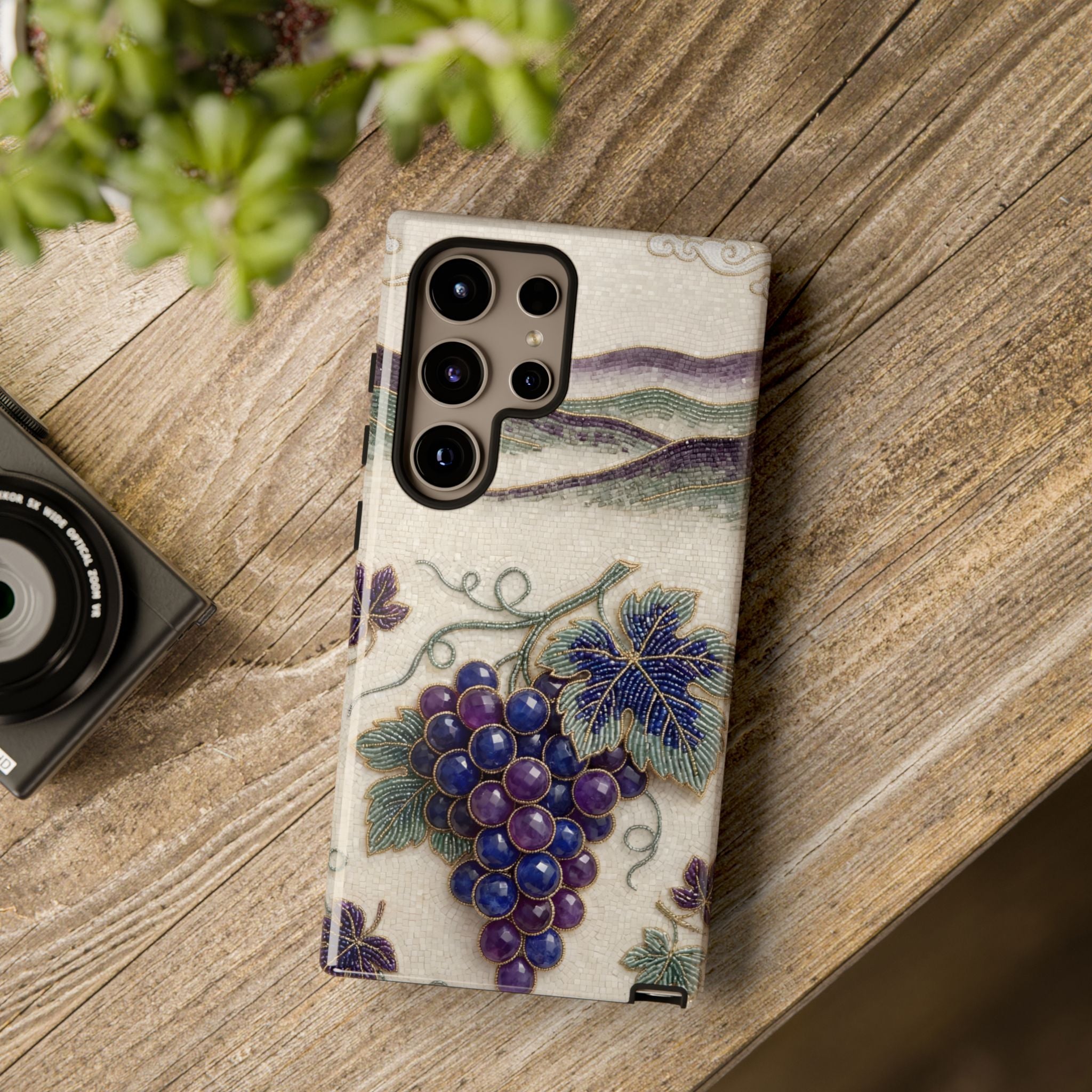 Vintage Grape Samsung Galaxy Phone Case – Botanical Vineyard Art Phone Cover