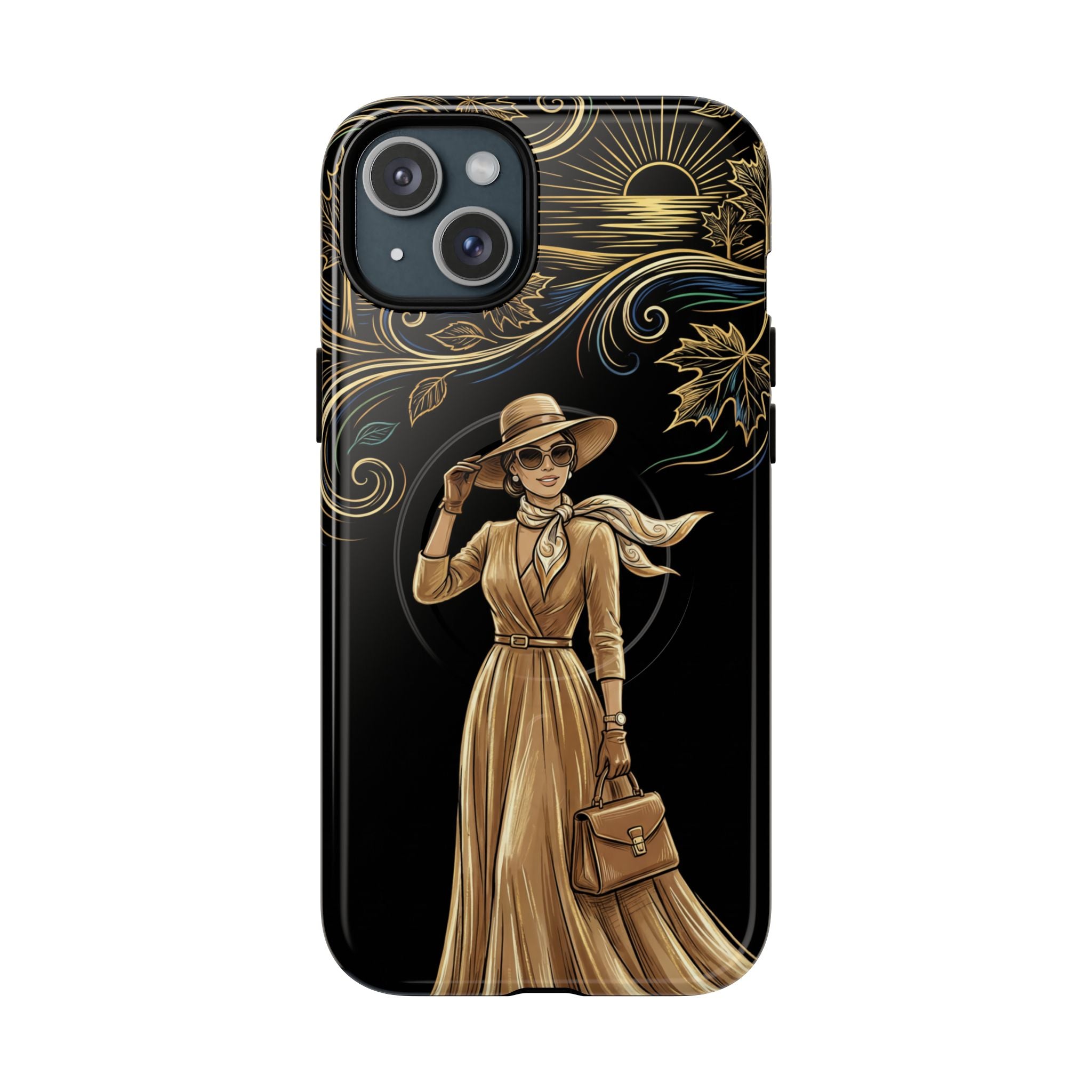 Vintage Autumn Lady MagSafe iPhone Case