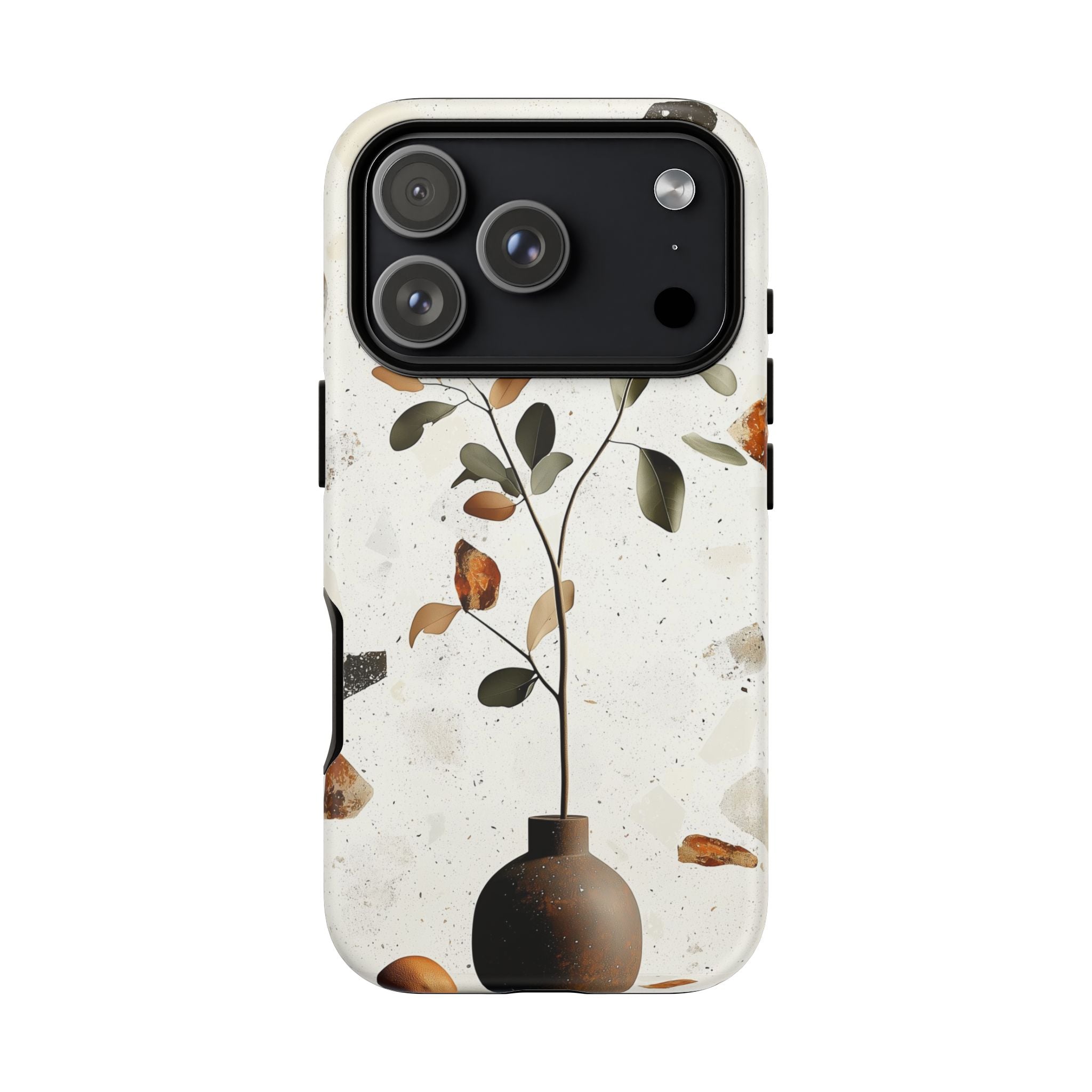 Floral Terrazzo iPhone Case | Minimal Vase Botanical