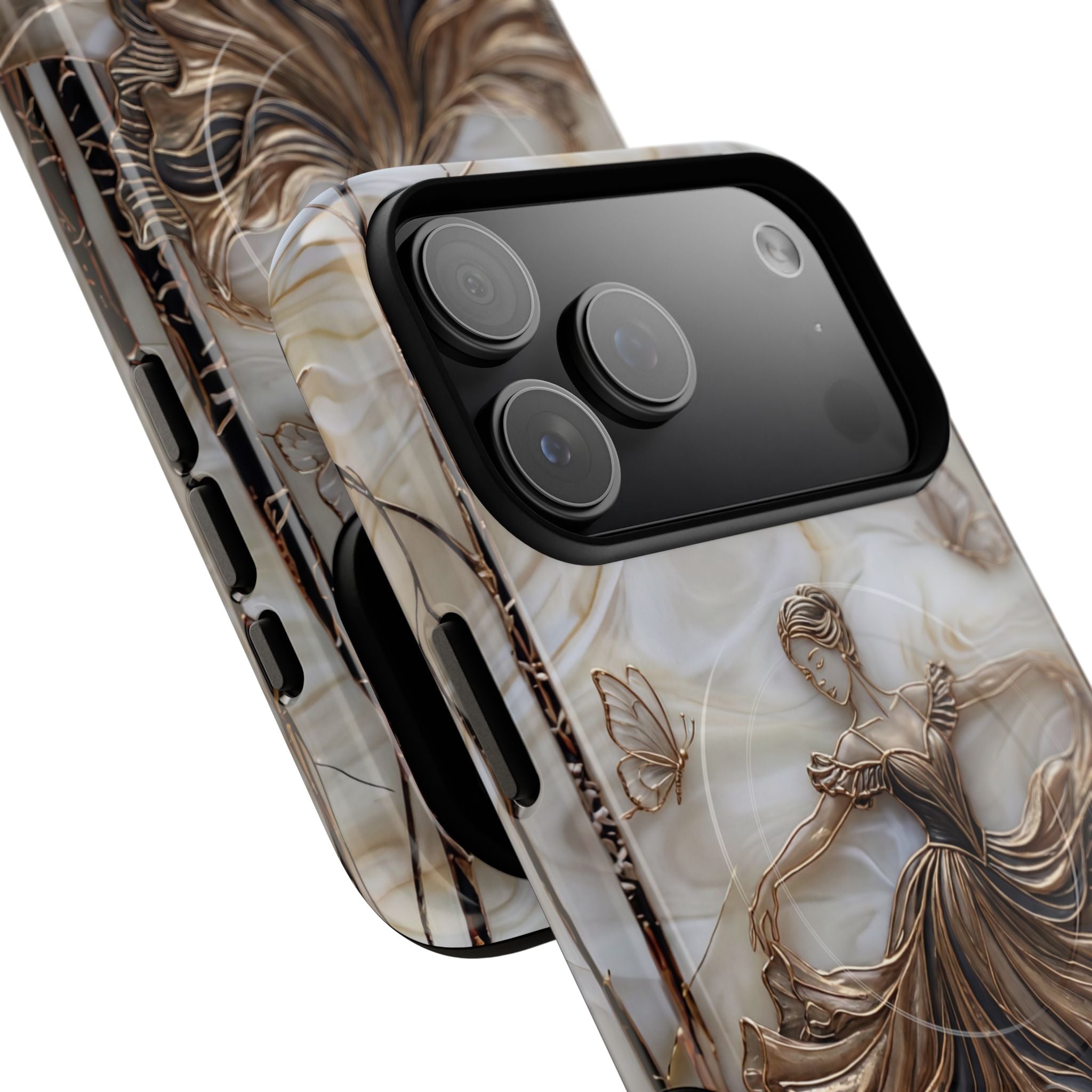 Ballet Dancer Tough MagSafe iPhone Case — Elegant Swirl Art Protective Cover