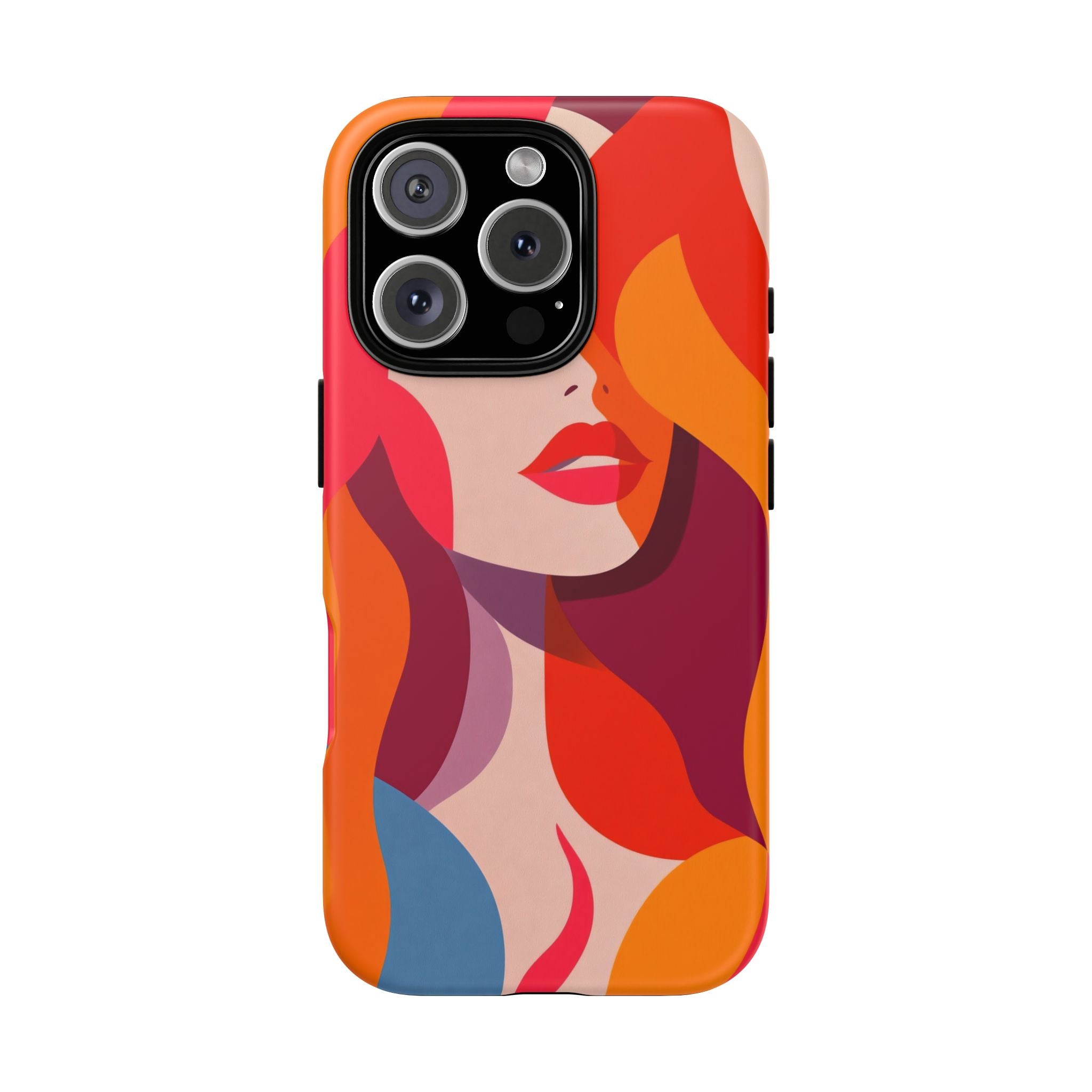 Retro Pop Art Woman iPhone Case | Bold Colourful Abstract Portrait