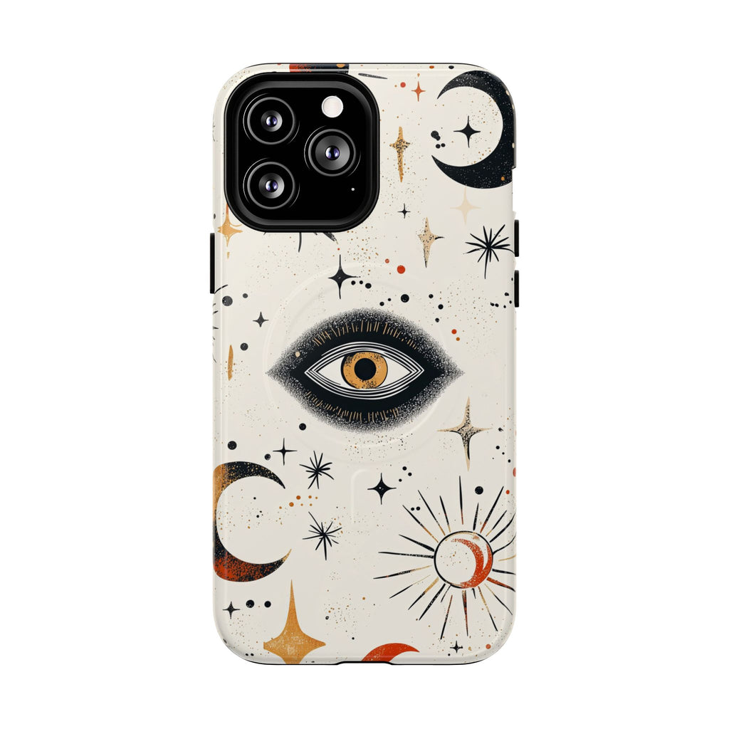 Custodia Mystic Eye MagSafe per iPhone | Luna e stelle celesti