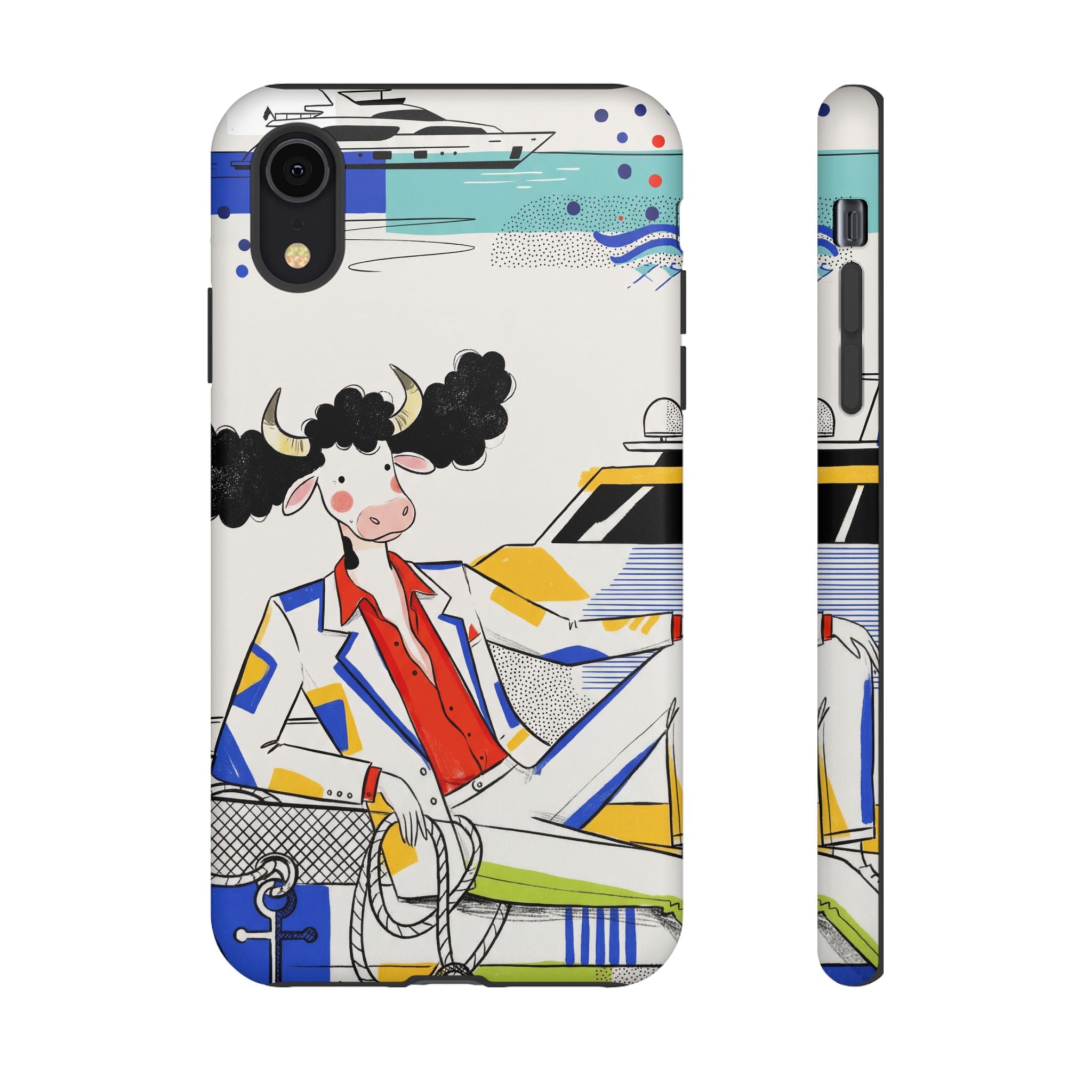 Nautical Cow Graphic Protective iPhone Case
