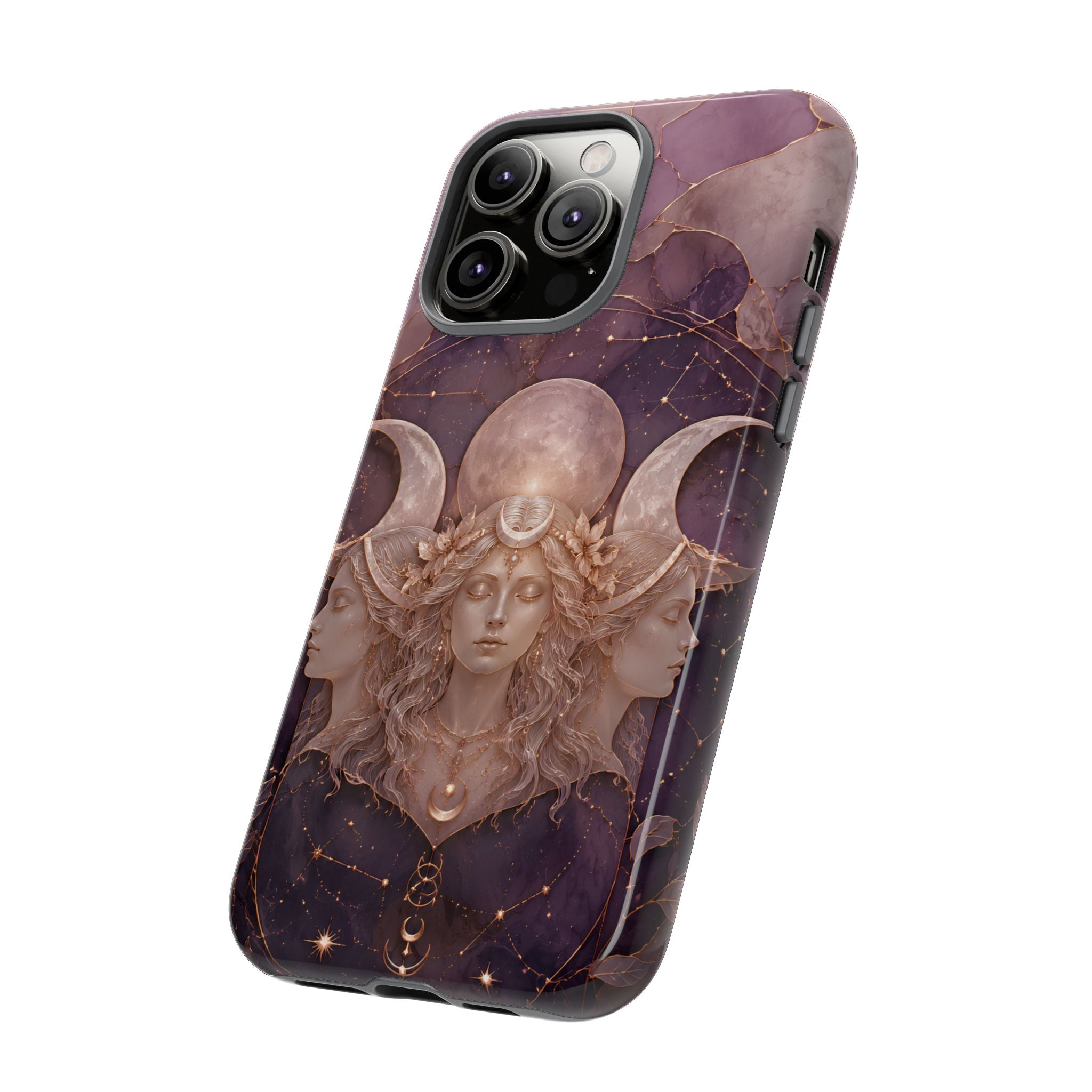 Triple Moon Goddess iPhone Case | Witchy Celestial iPhone Case