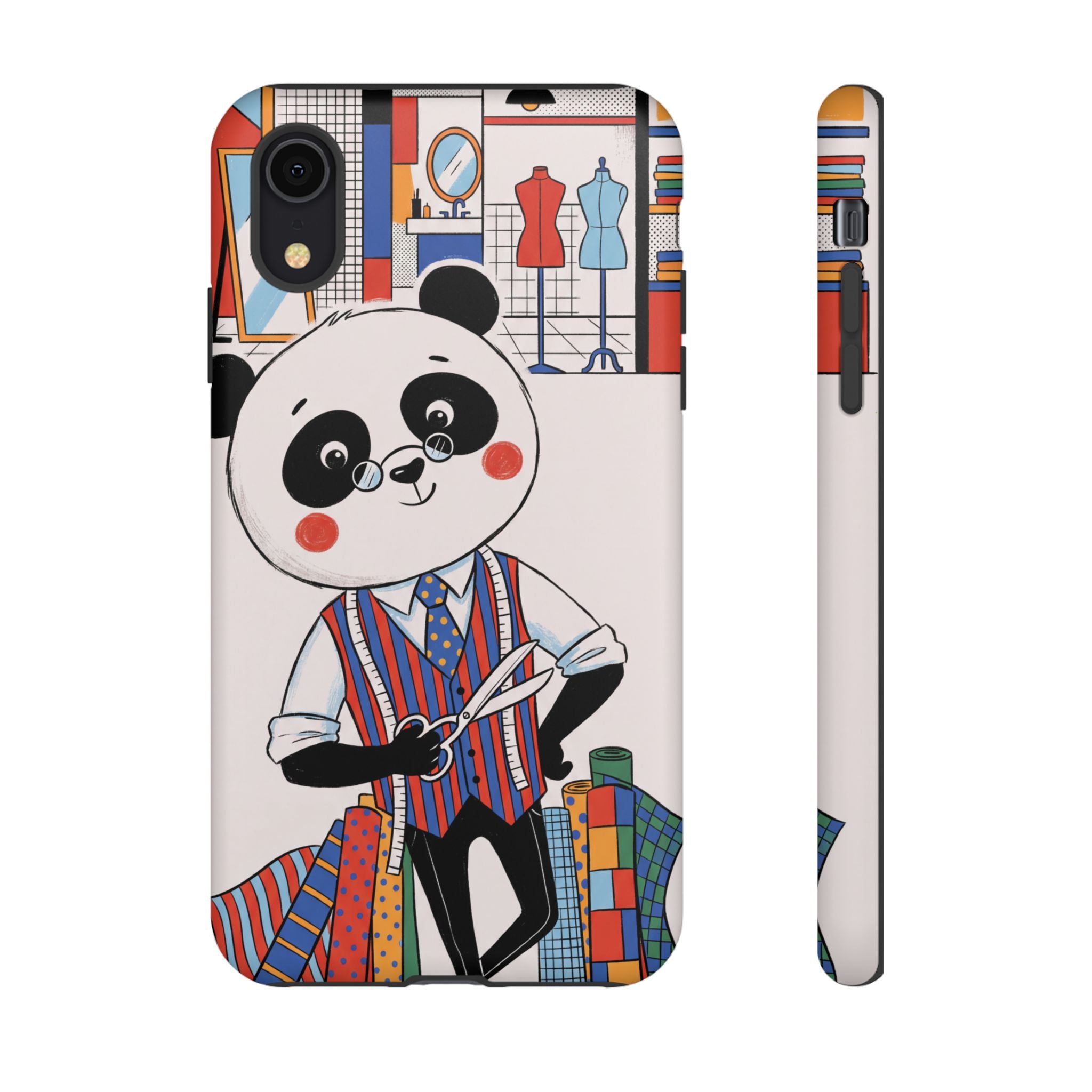 Panda Tailor iPhone Case | Cute Seamstress Cartoon