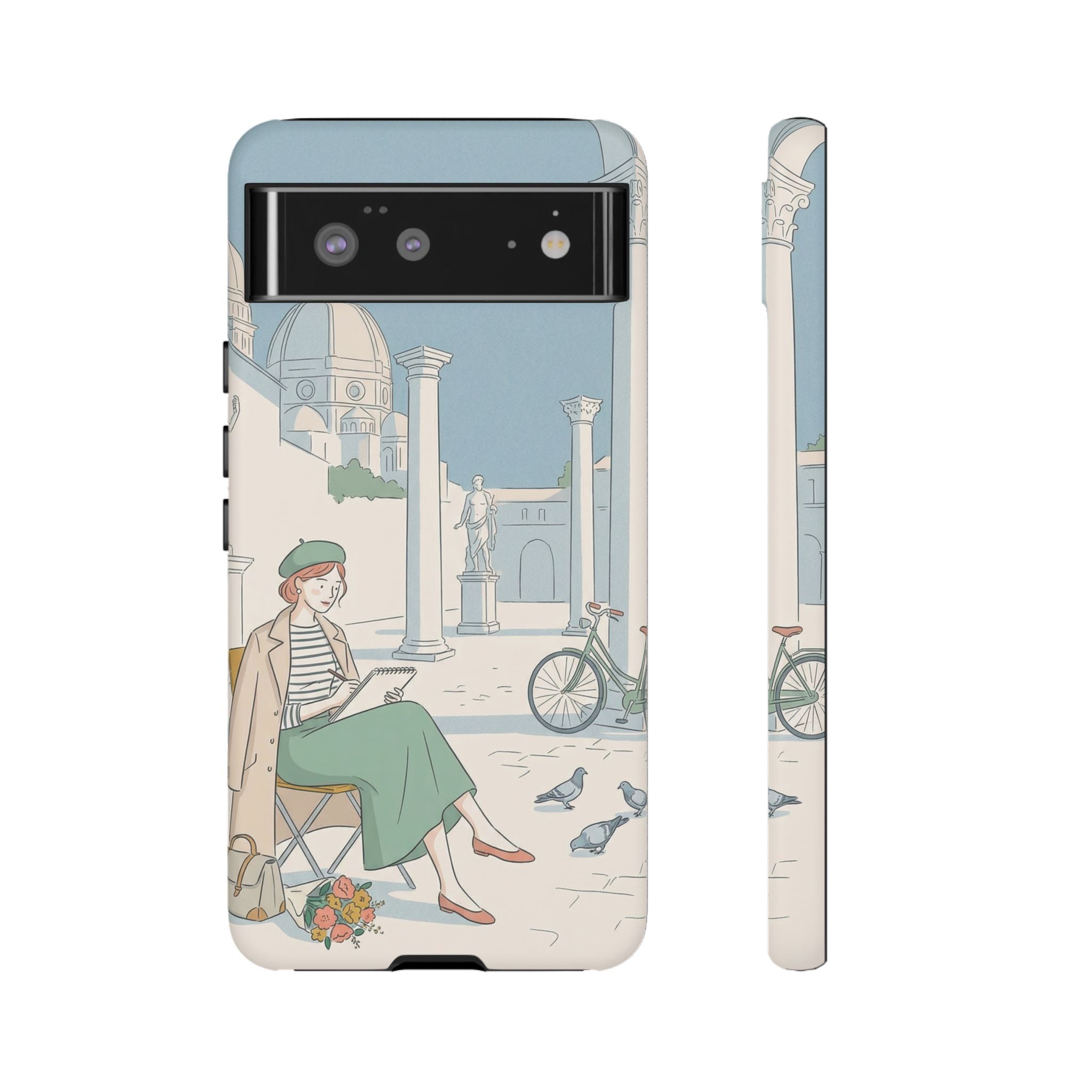 Florence Art Aesthetic Google Pixel Phone Case | Renaissance Italy Travel Illustration