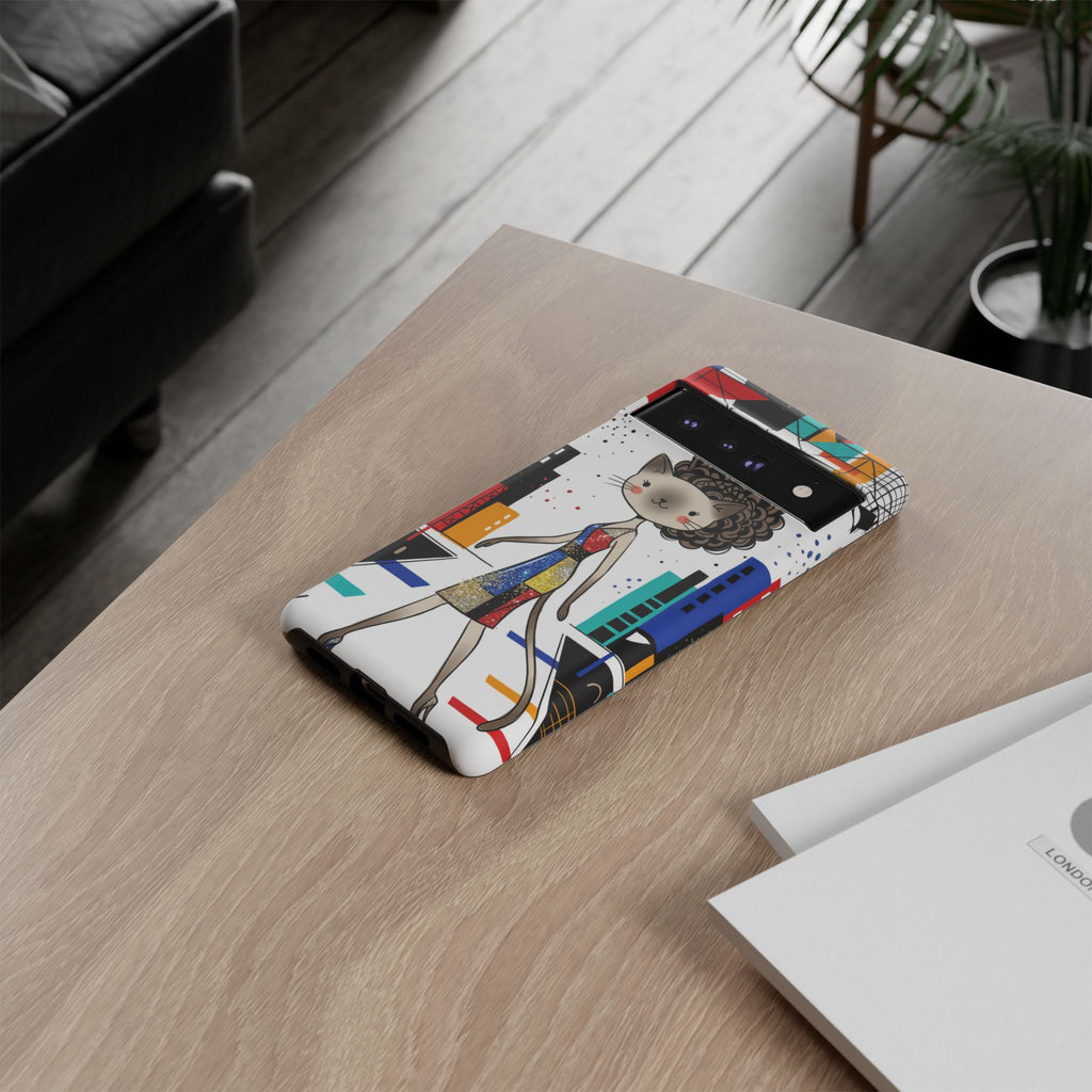 Cover per Google Pixel Catwalk City | Gatto carino alla moda