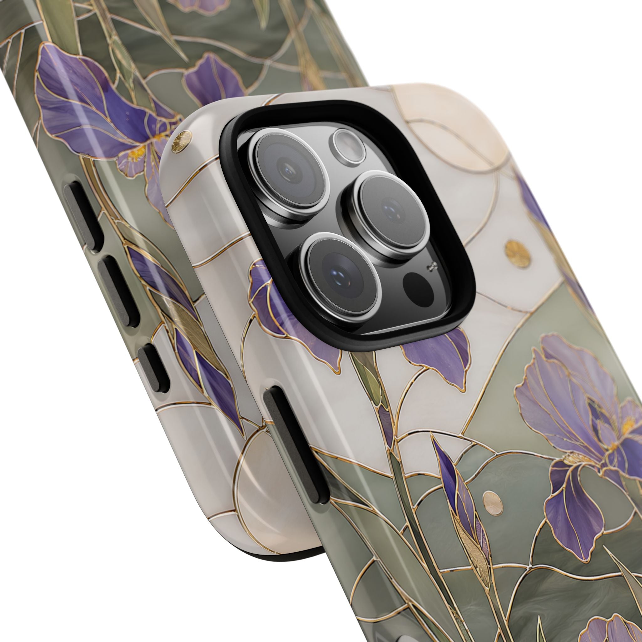 Stained Glass Iris iPhone Case | Purple Floral iPhone Case